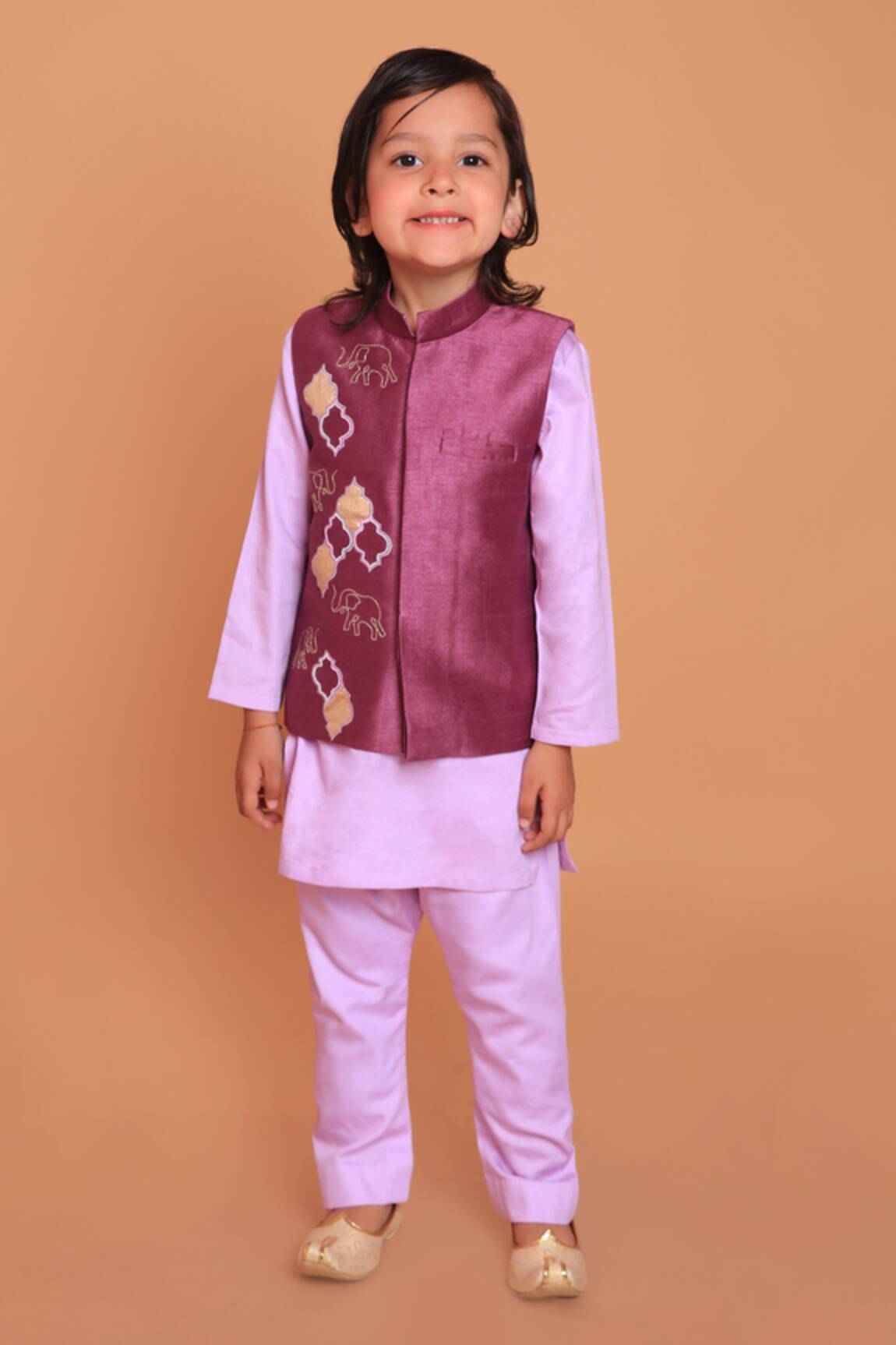 Turqidz By Shweta Aggarwal Elephant Gota Embroidered Kurta Set 