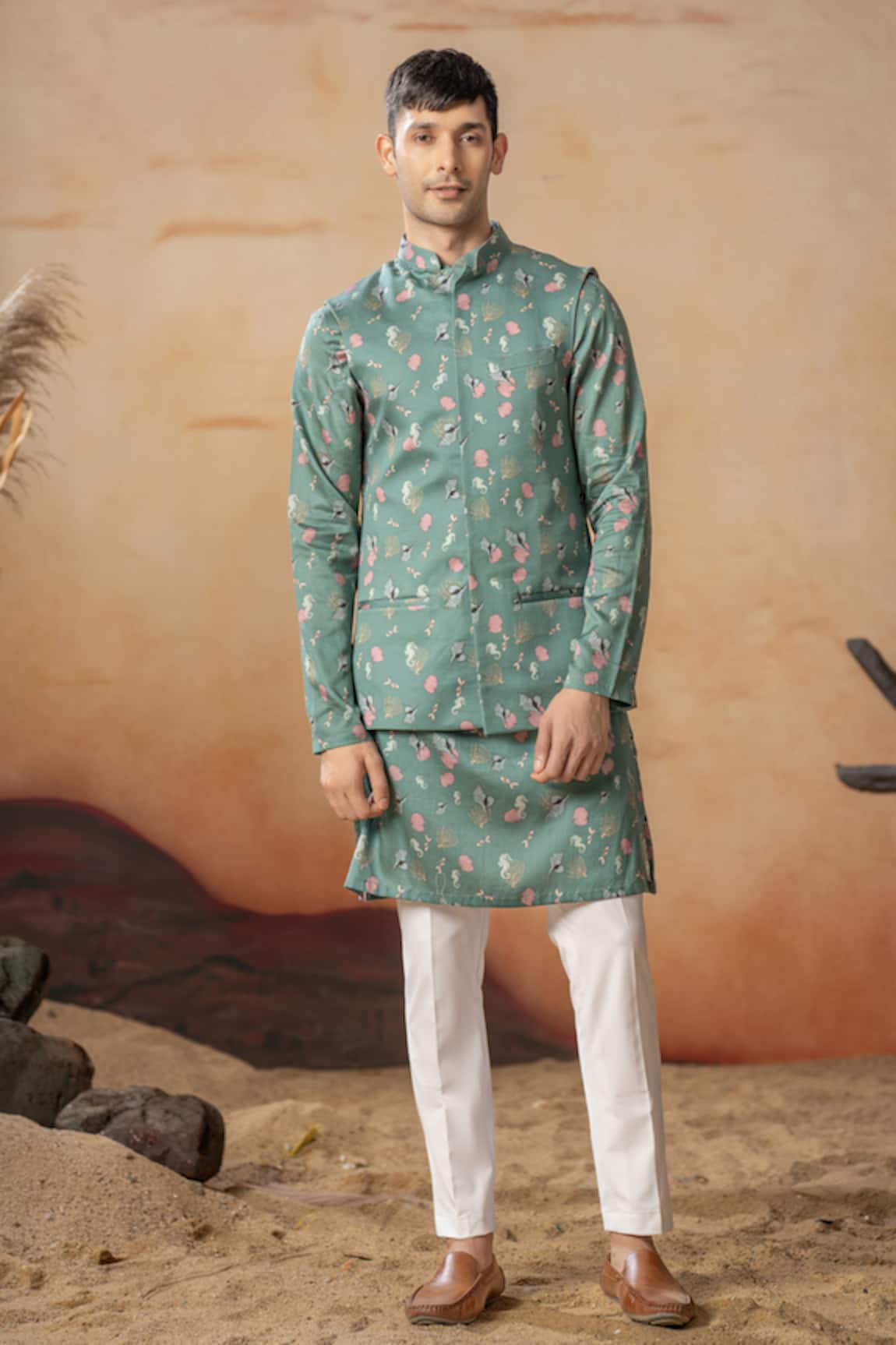 Hilo Design Coraline Sea Horse Print Bundi Set 