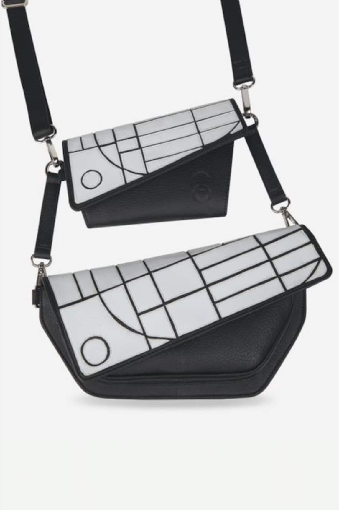 Econock Studio Geometric Design Leather Wallet 