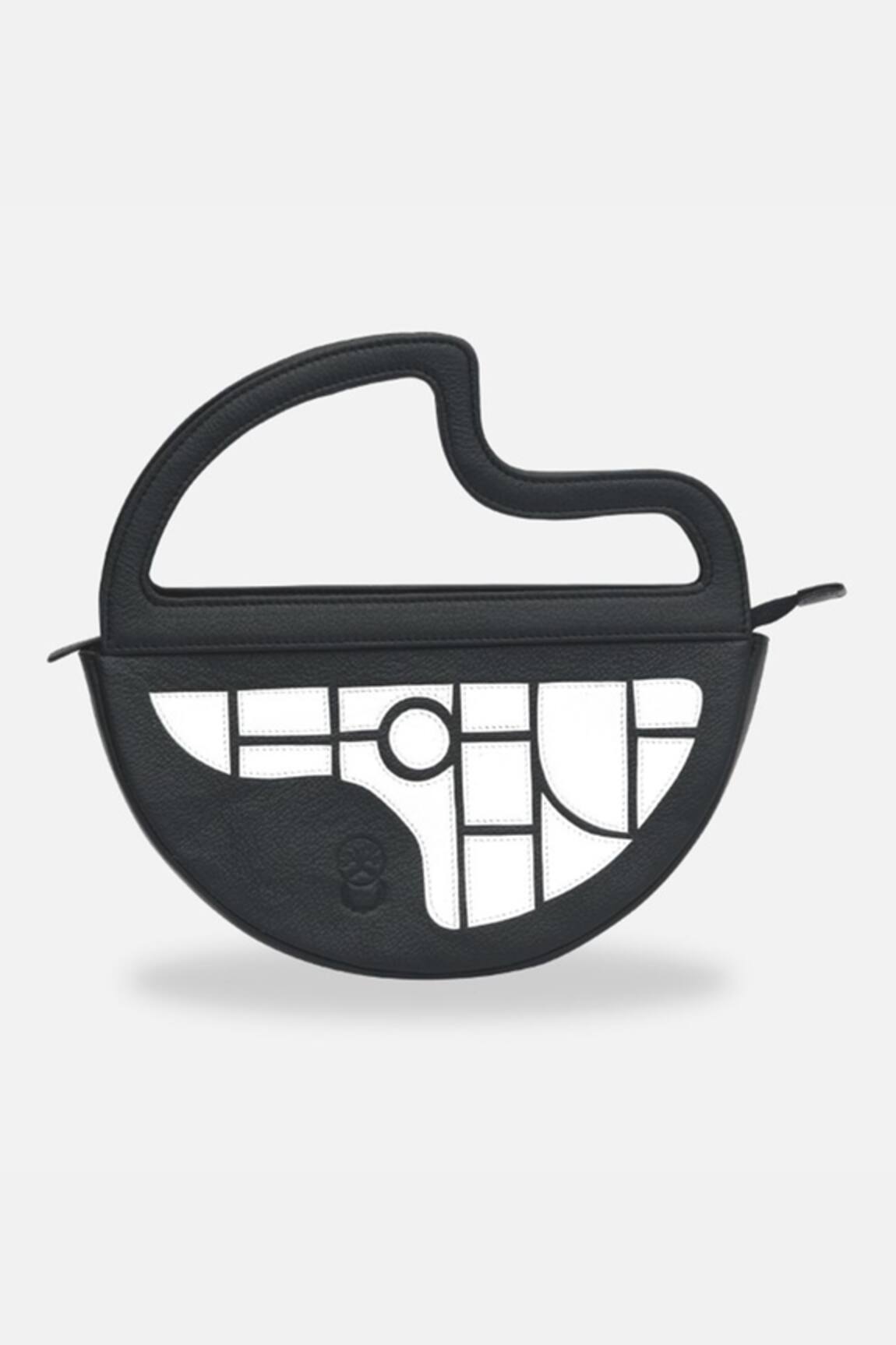 Econock Studio Black Handcrafted Crescent Clutch