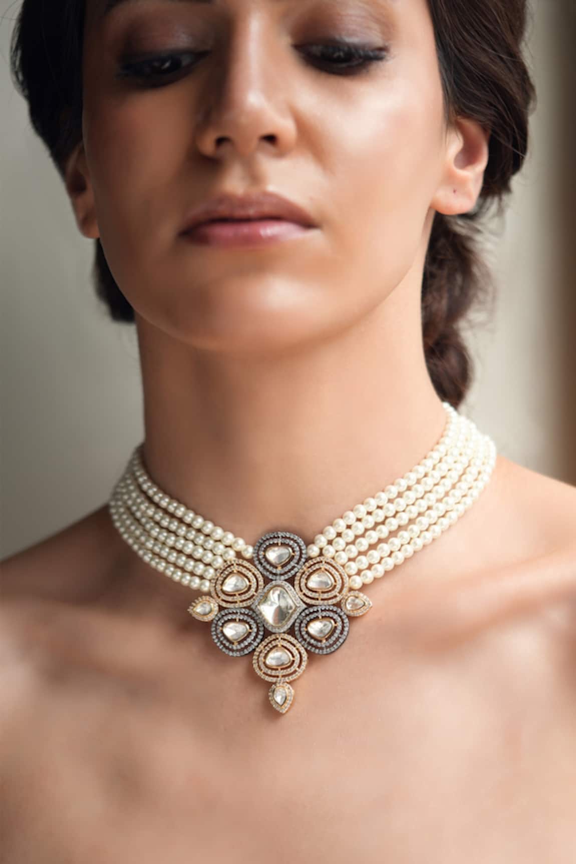 Joules By Radhika Pearl & Stone Embellished Choker