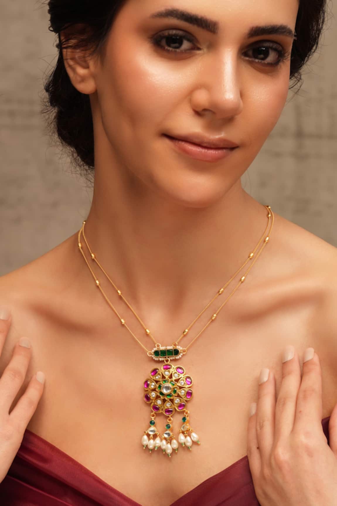 Joules by Radhika Floral Shaped Pendant Necklace 