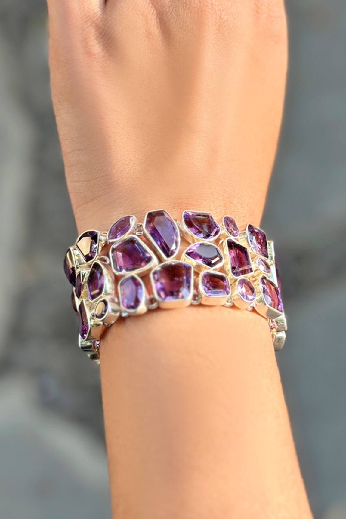 Anuka Jewels Geometric Amethyst Bracelet
