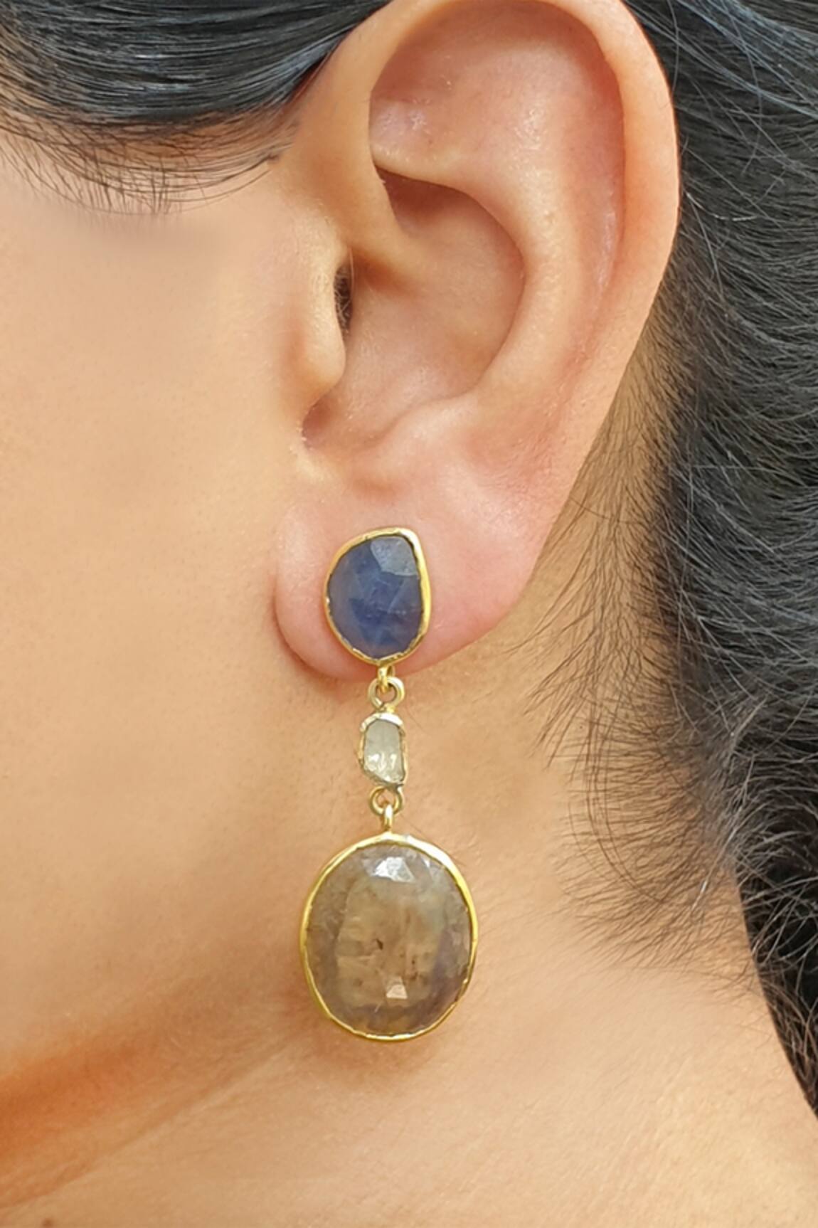 Anuka Jewels Multi Color Sapphire Stone Danglers