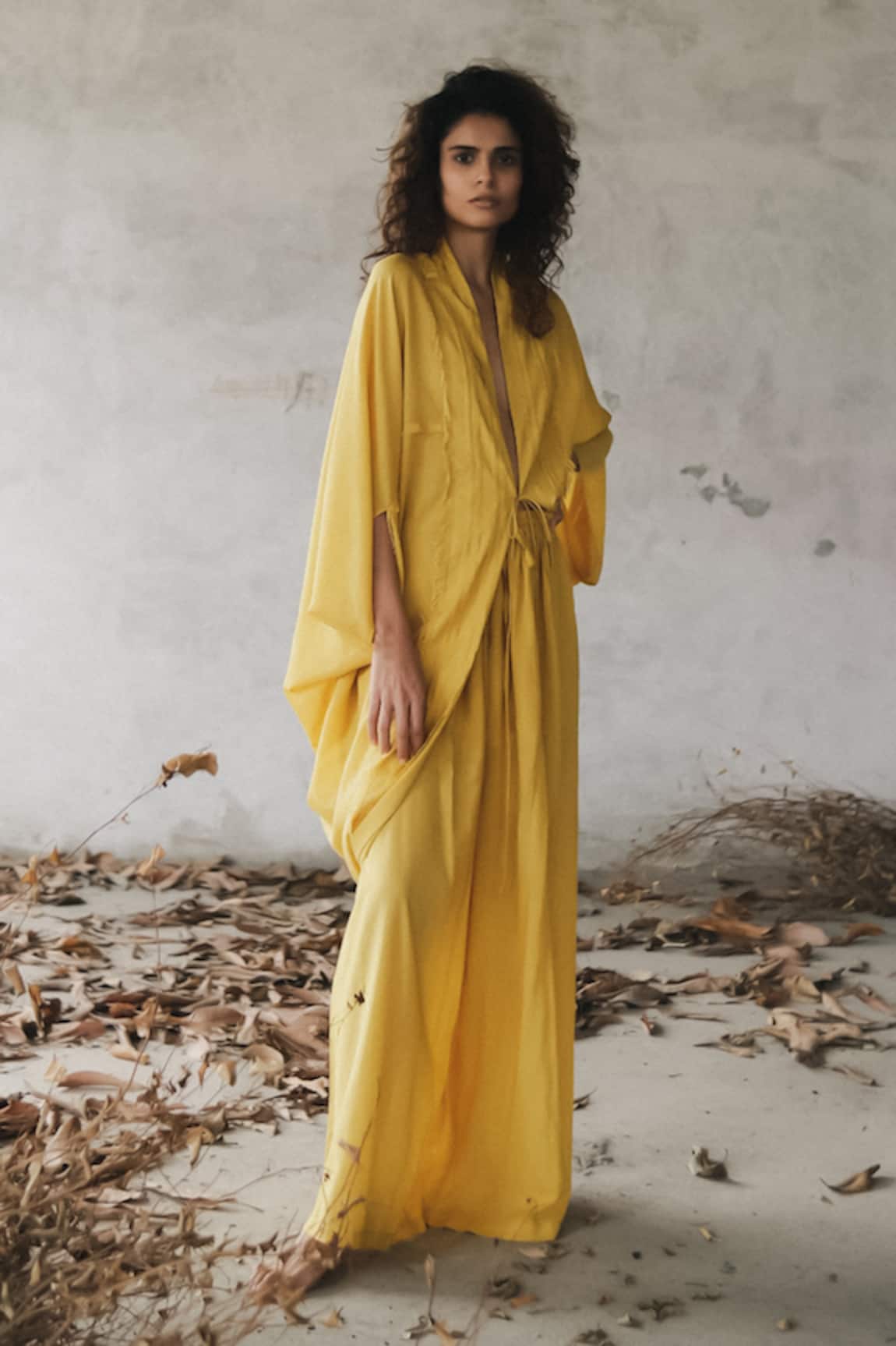 Ituvana Fringe Detail Tie-Up Robe Set