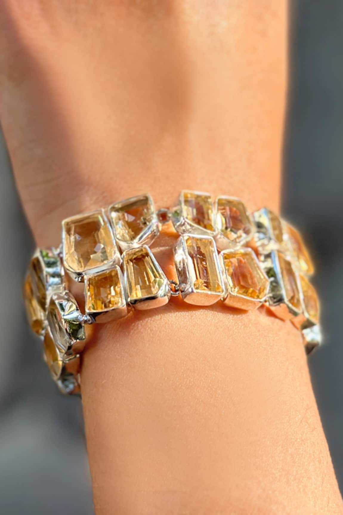 Anuka Jewels Geometric Citrine Stone Bracelet
