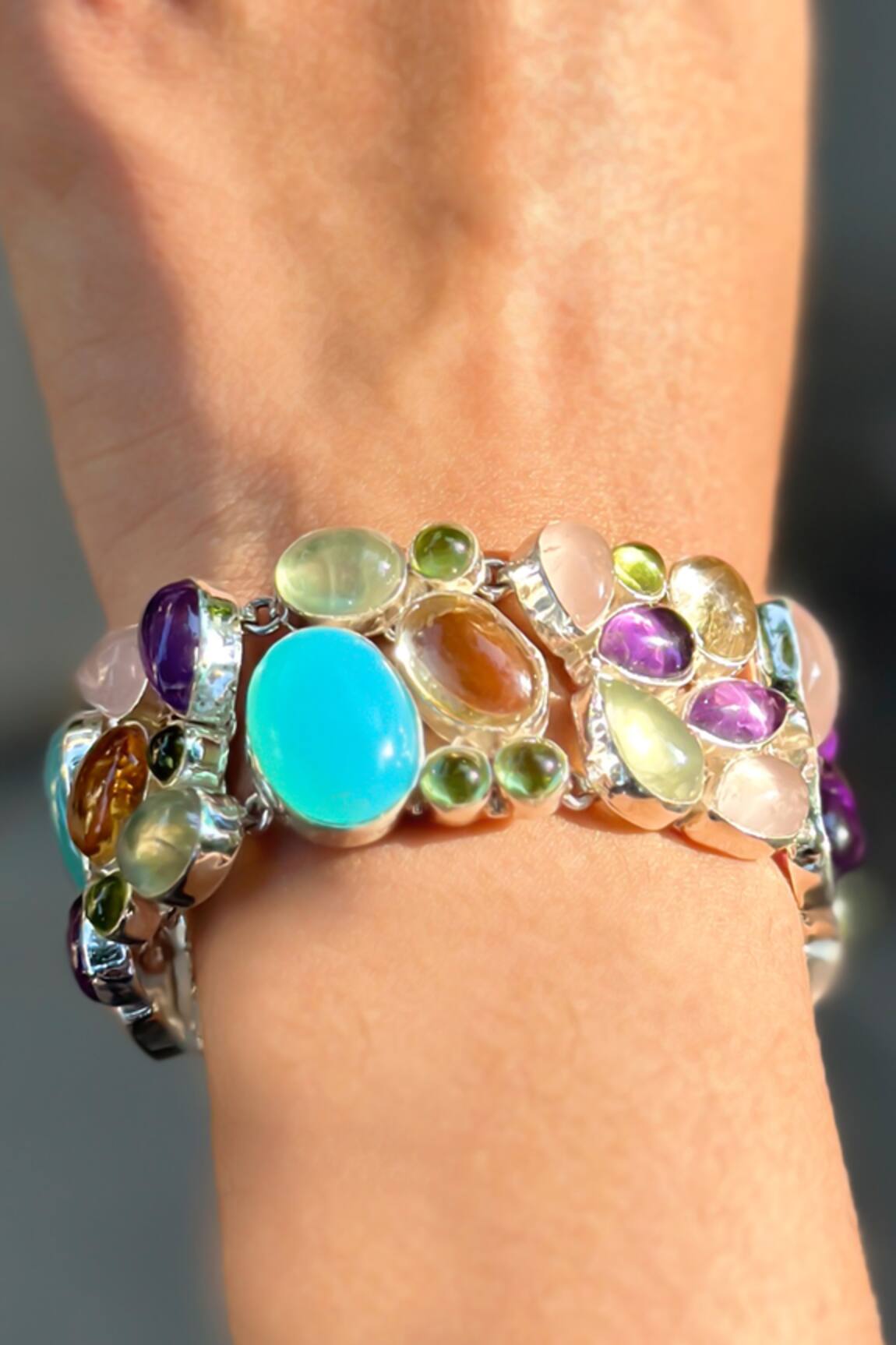 Anuka Jewels Cluster Shaped Colorstone Bracelet