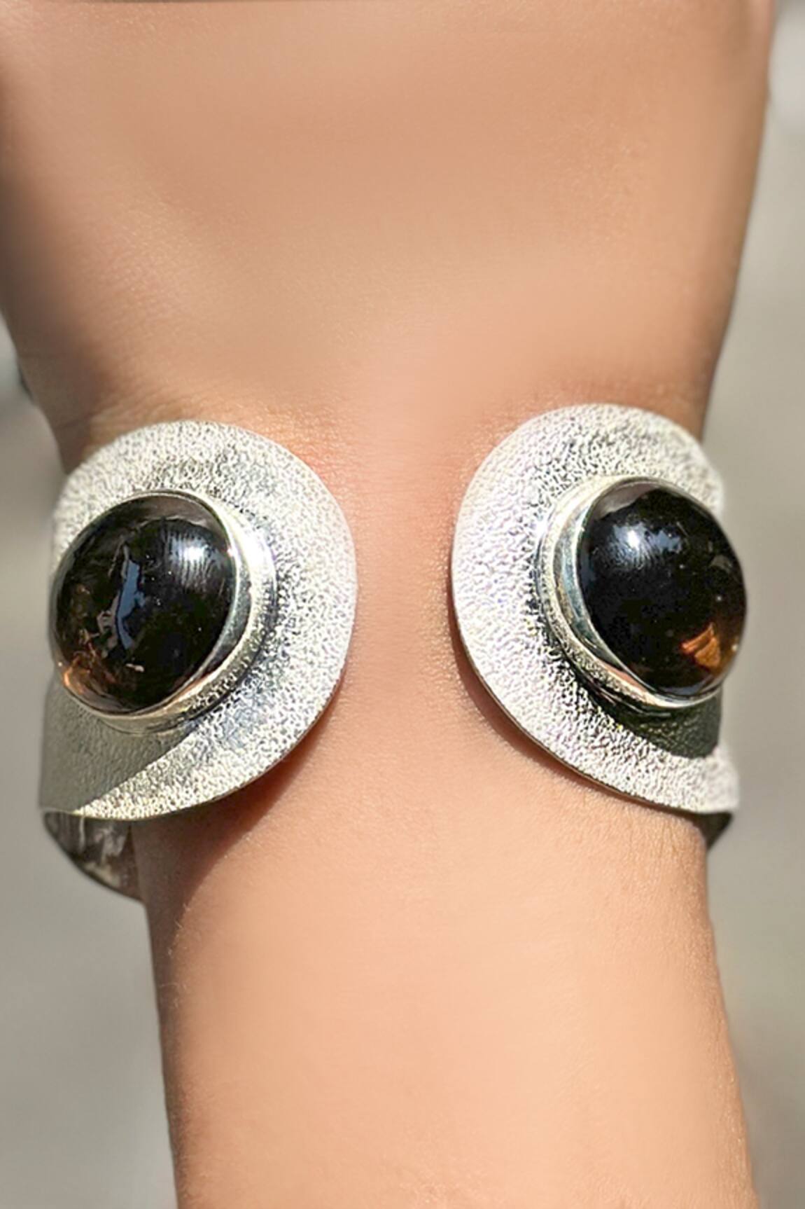 Anuka Jewels Textured Smokey Quartz Cuff Bracelet