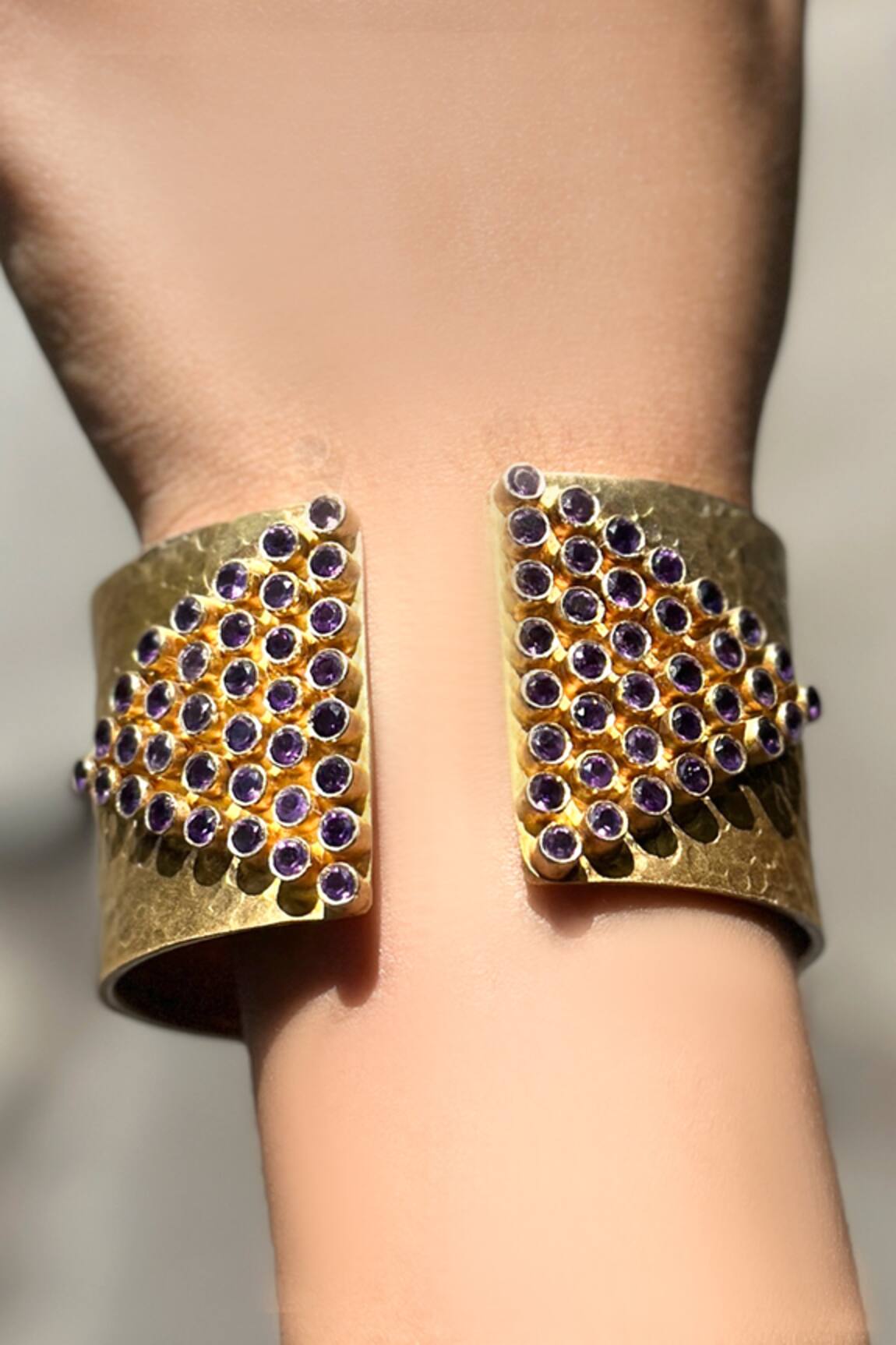 Anuka Jewels Textured Amethyst Cuff Bracelet