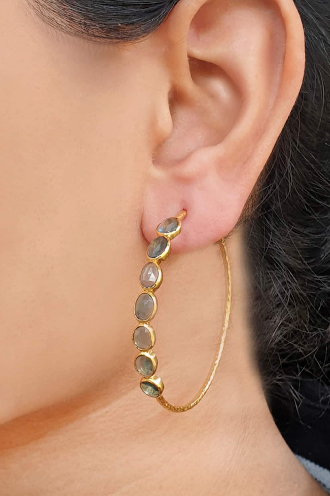 Anuka Jewels Gold Topaz Embellished Hoops