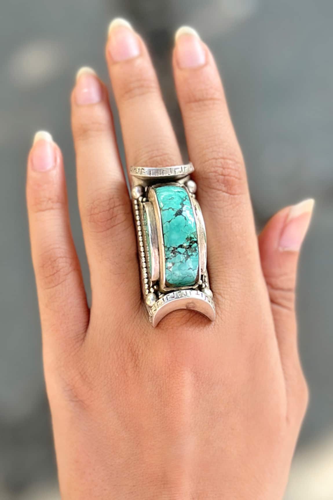 Anuka Jewels Turquoise Stone Embellished Ring 