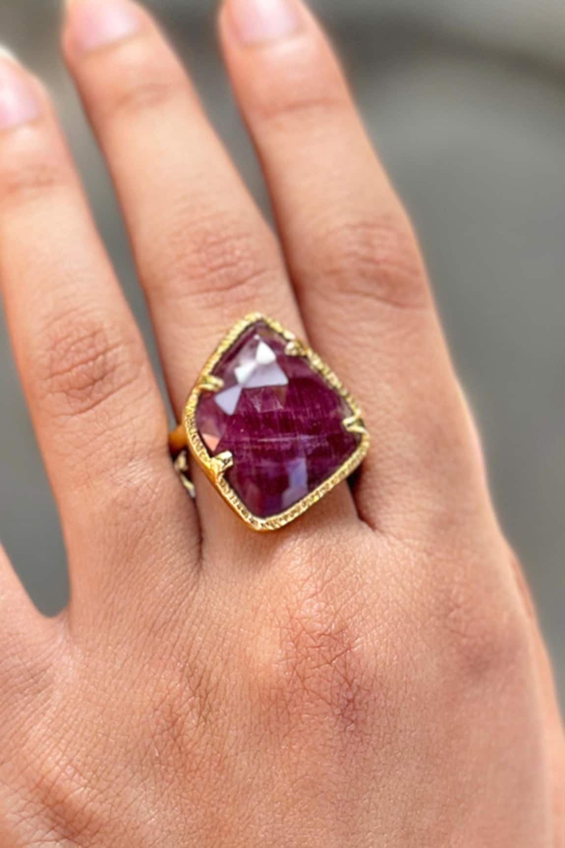 Anuka Jewels Ruby Stone Embellished Ring 