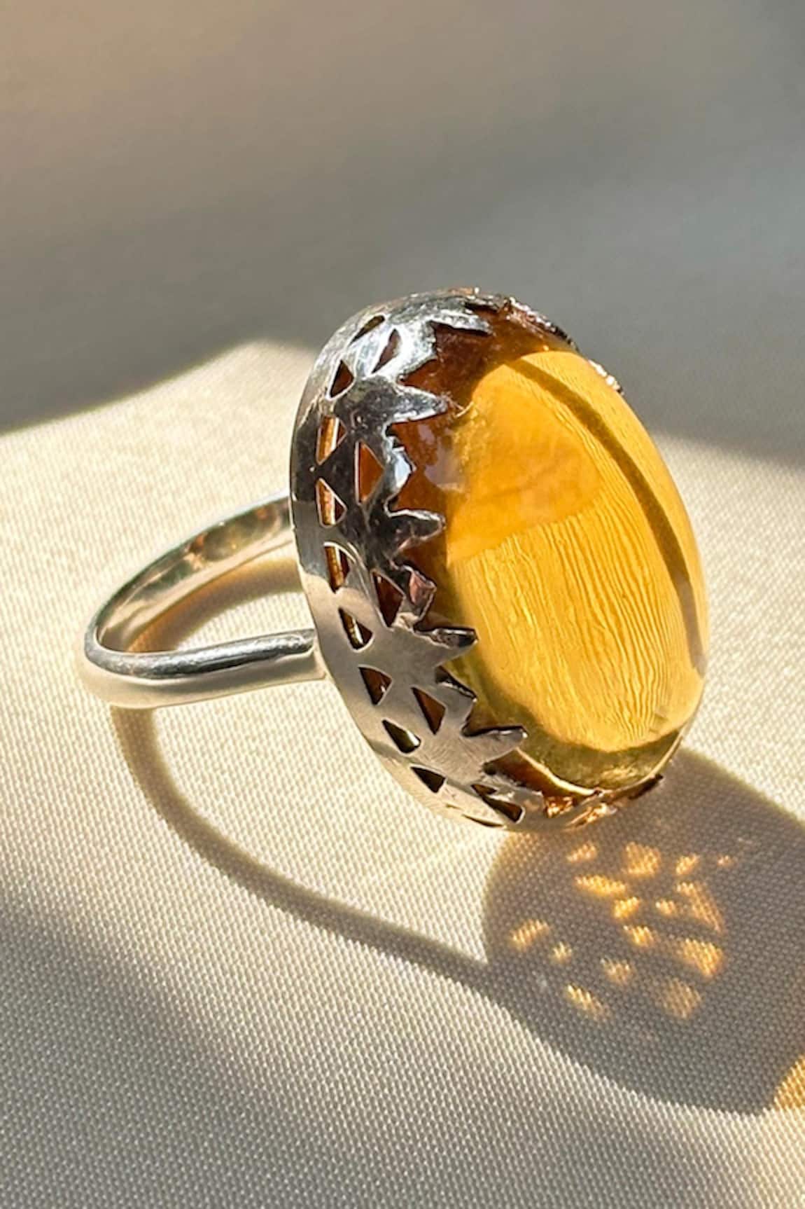 Anuka Jewels Citrine Stone Ring 
