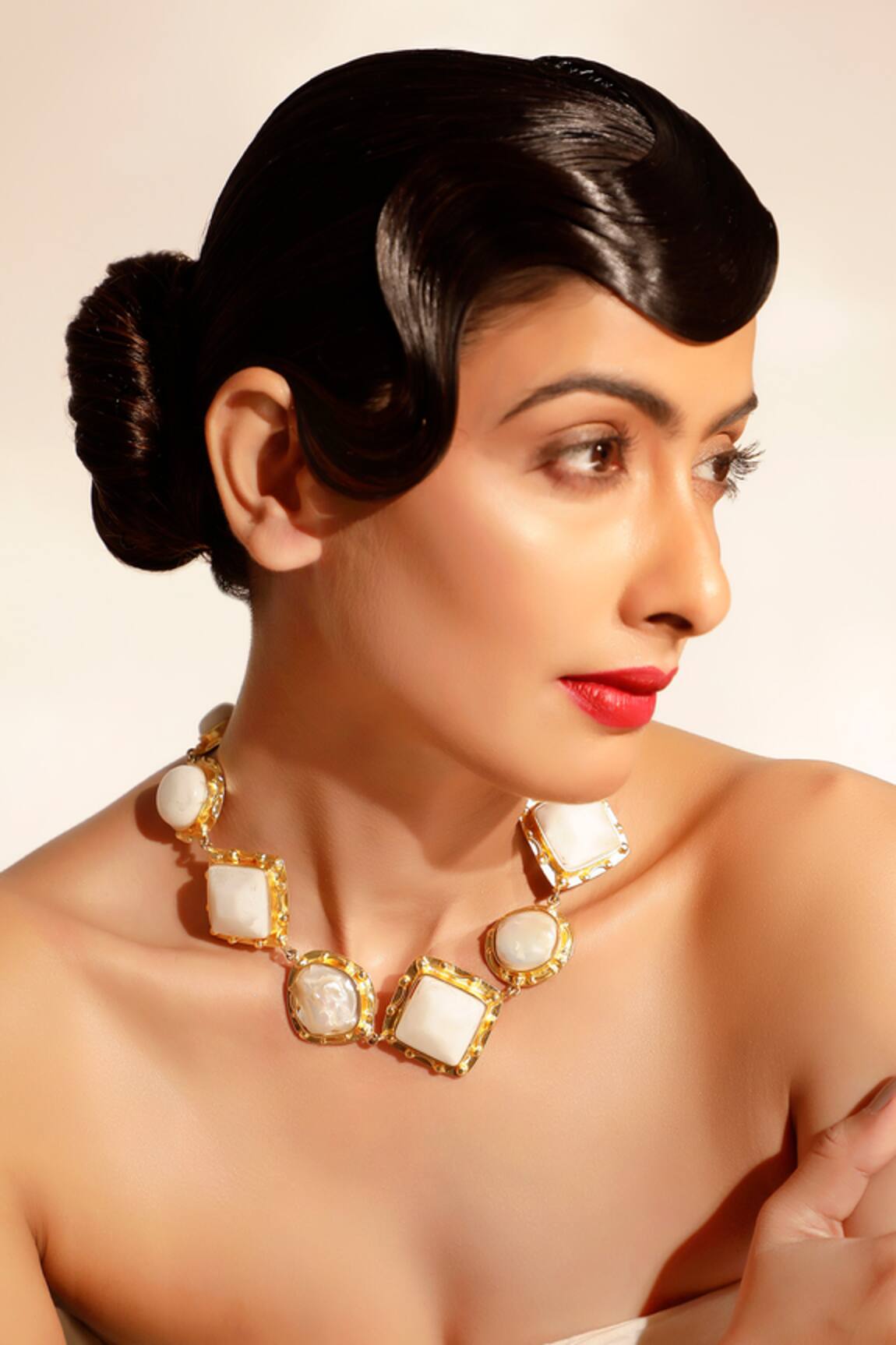 Bijoux By Priya Chandna Gold Plated Geometric Choker Necklace