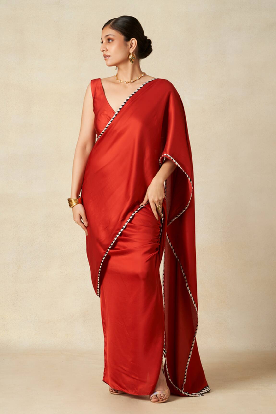 Gulabo By Abu Sandeep Solid Twisted Red Blouse 