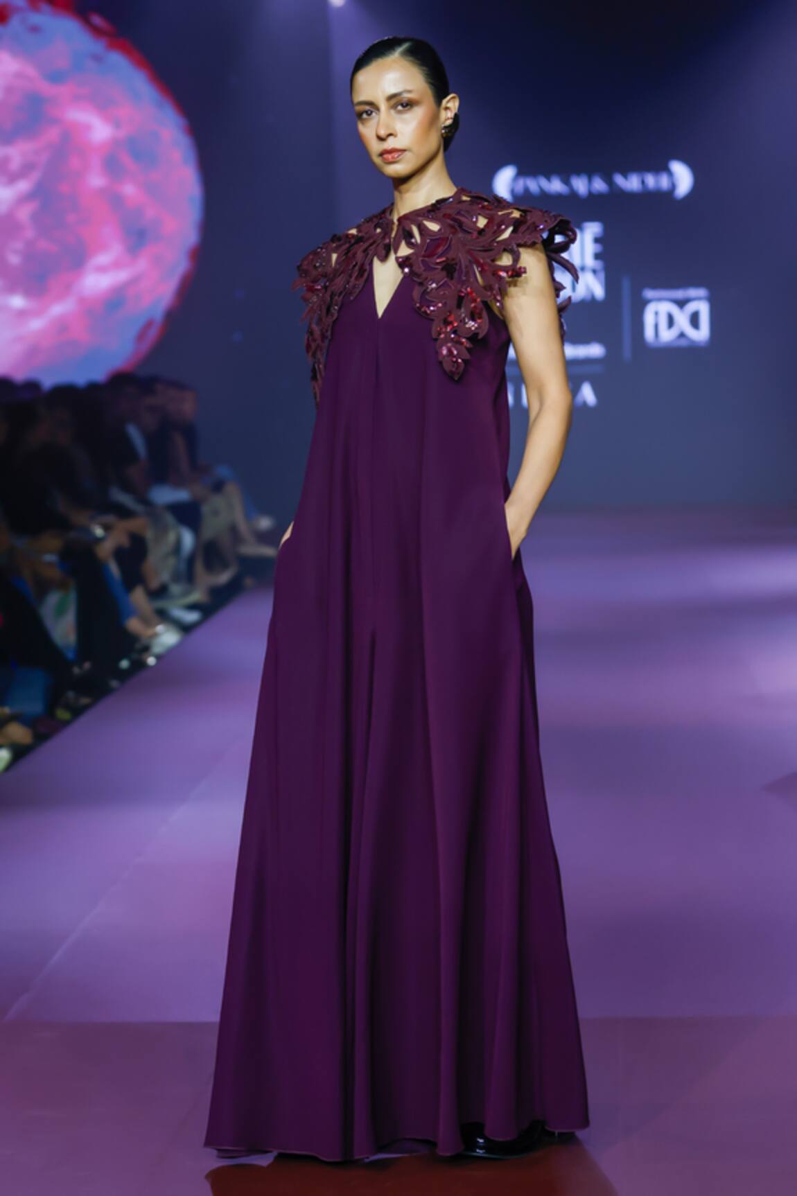 Pankaj & Nidhi Floral Cutwork Yoke Jumpsuit 
