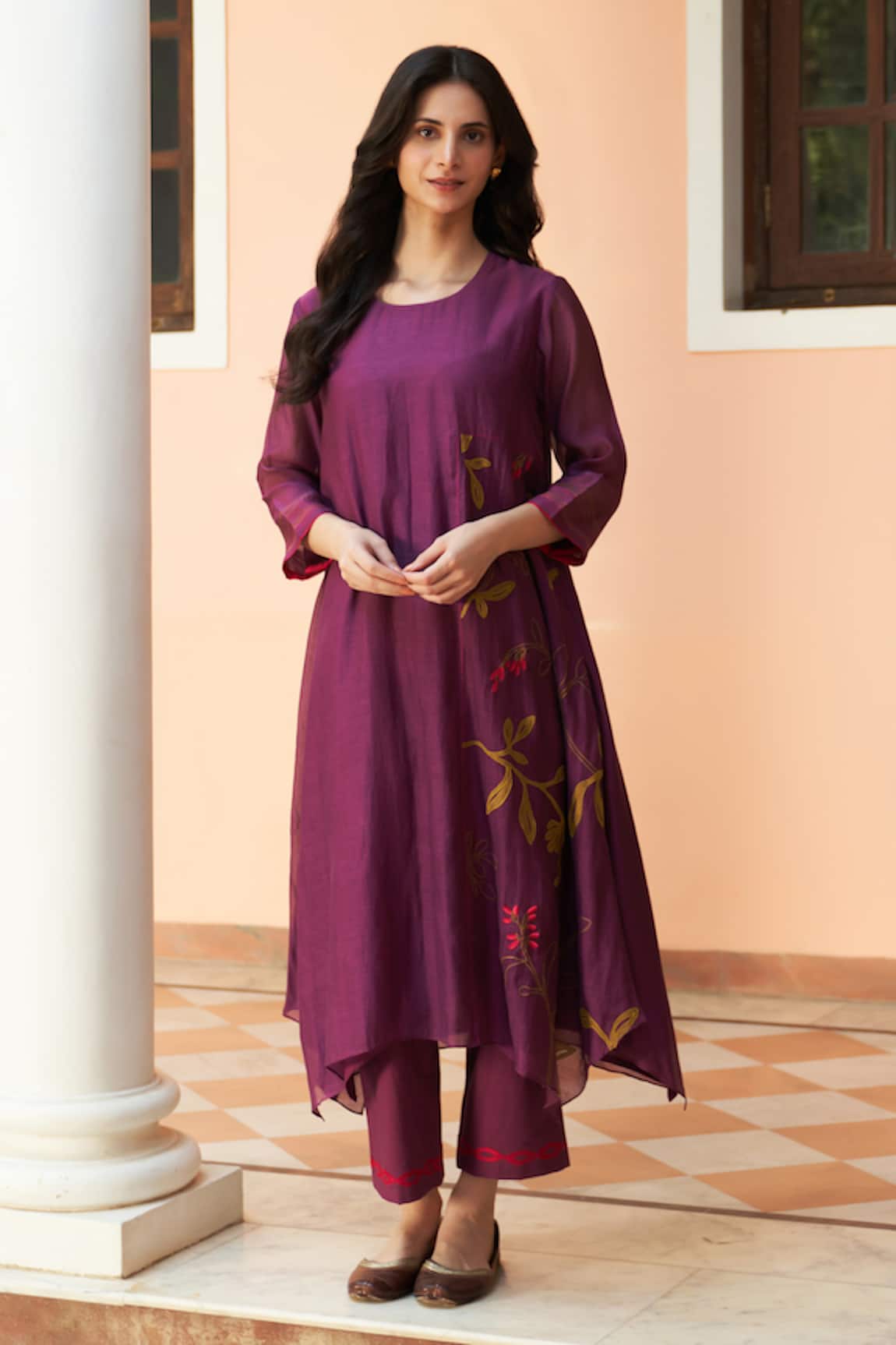Vaayu Embroidered Kurta Set with Pant 
