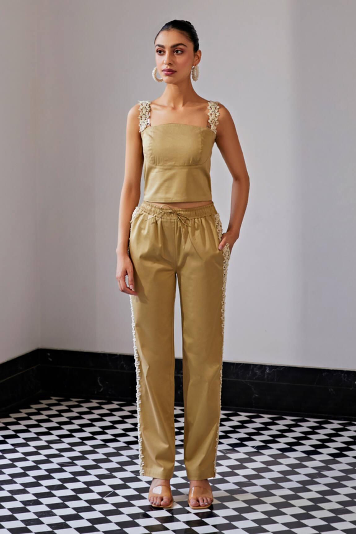 Kay Kay Floral Embellished Top & Pant Set