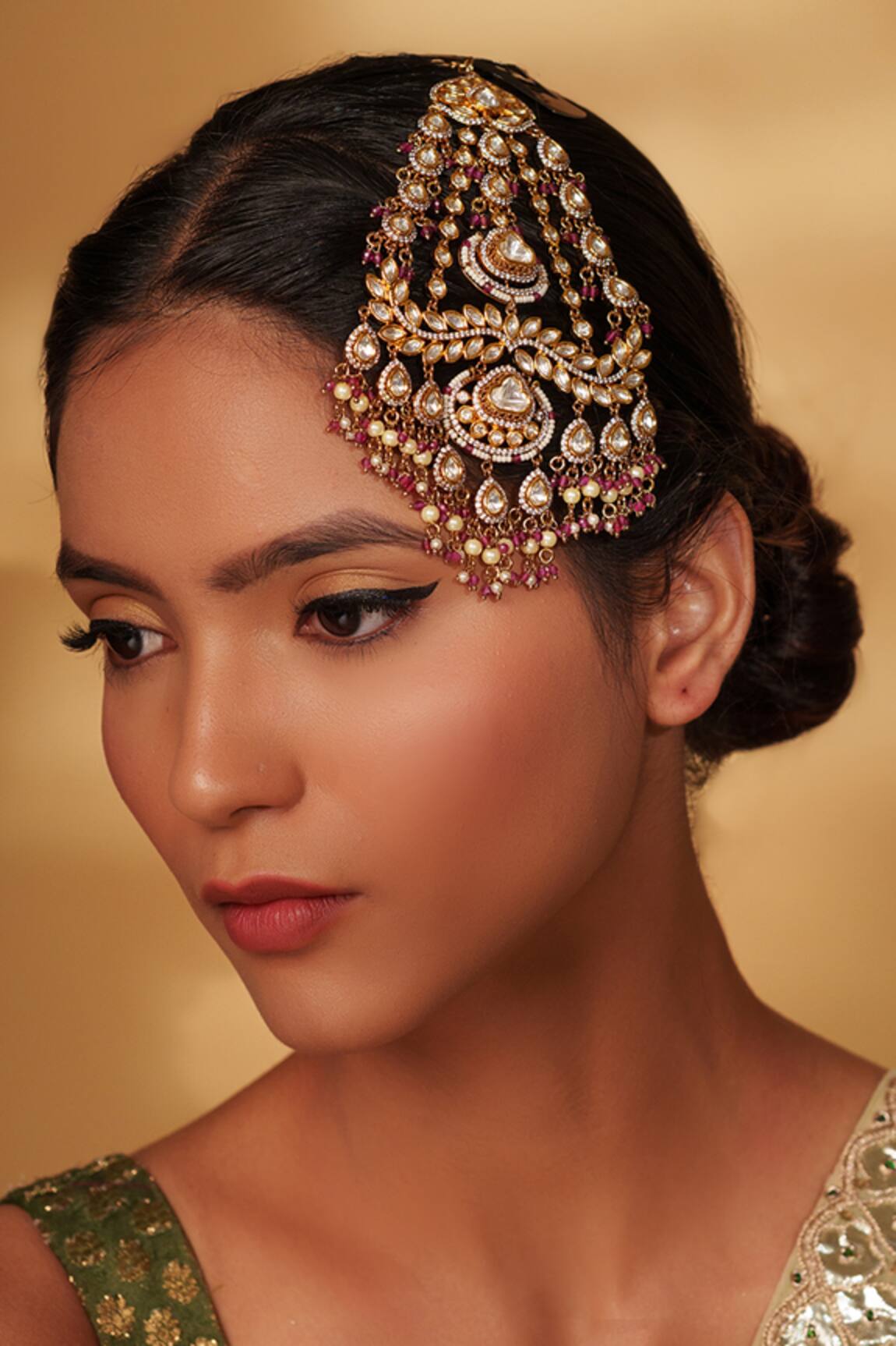 Zevar By Geeta Gold Two Tone Kundan Passa 