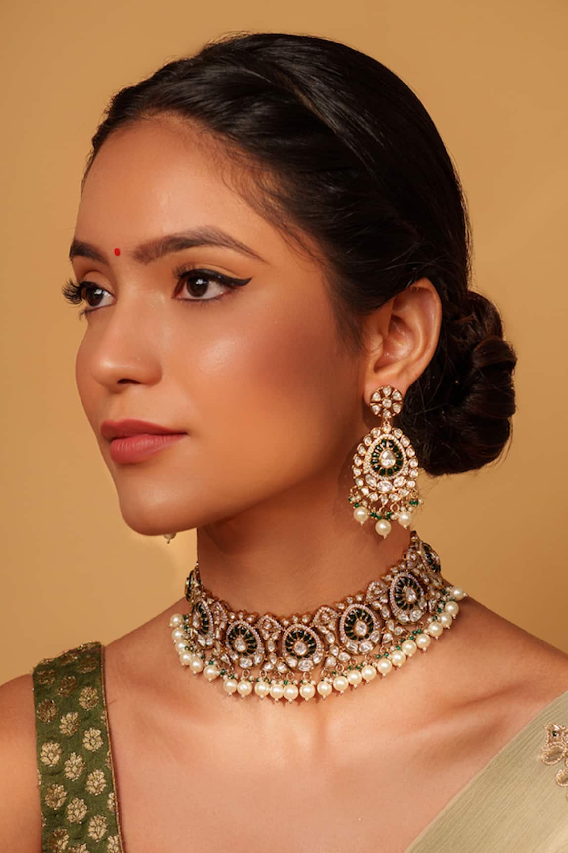 Zevar By Geeta Floret Cutwork Choker Set