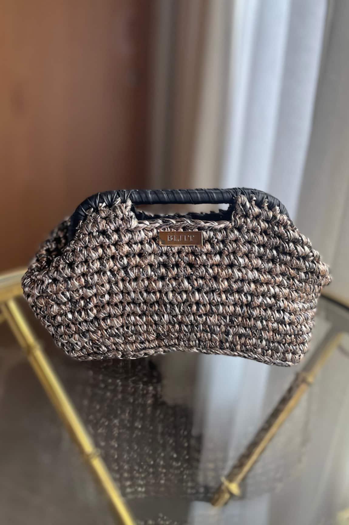 BIJIT Interknot Weave Textured Clutch 