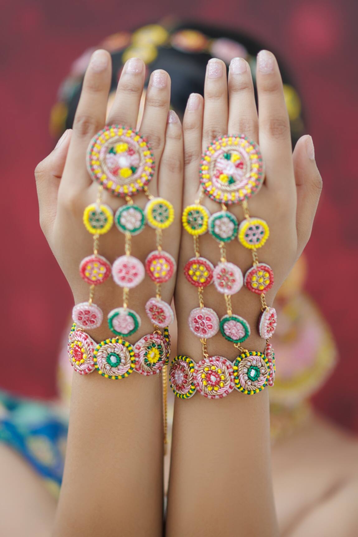 Kanyaadhan By Dhirajaayushi Multi Color Bahar Vine Haathphool Set