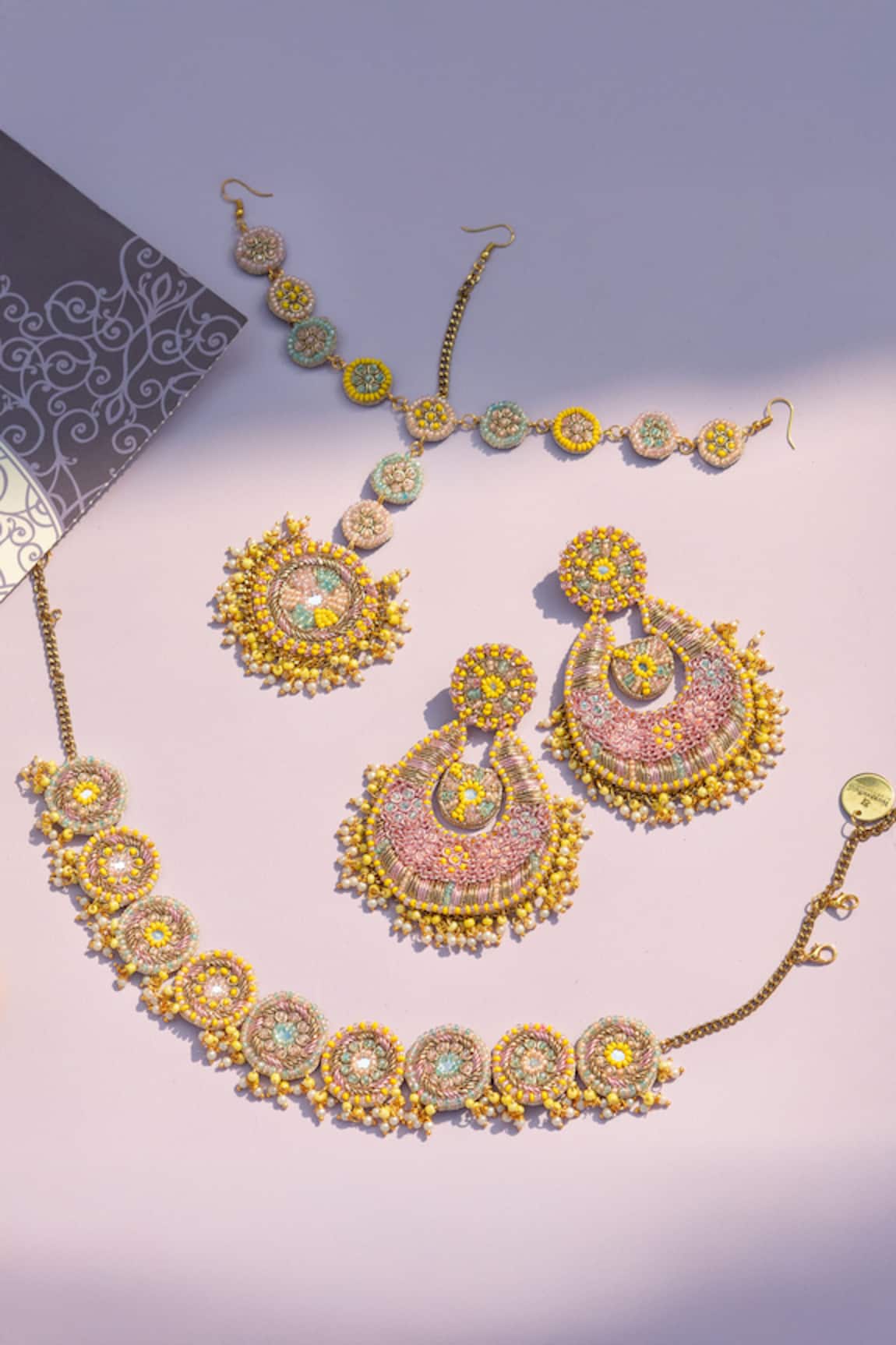 Kanyaadhan By Dhirajaayushi Floral Embroidered Choker Necklace Set