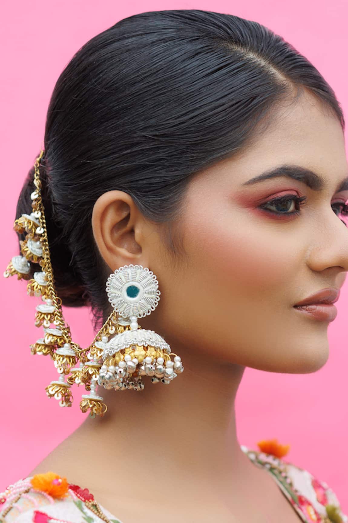 Kanyaadhan By Dhirajaayushi Multi Color Embroidered Mangtikka & Earring Set