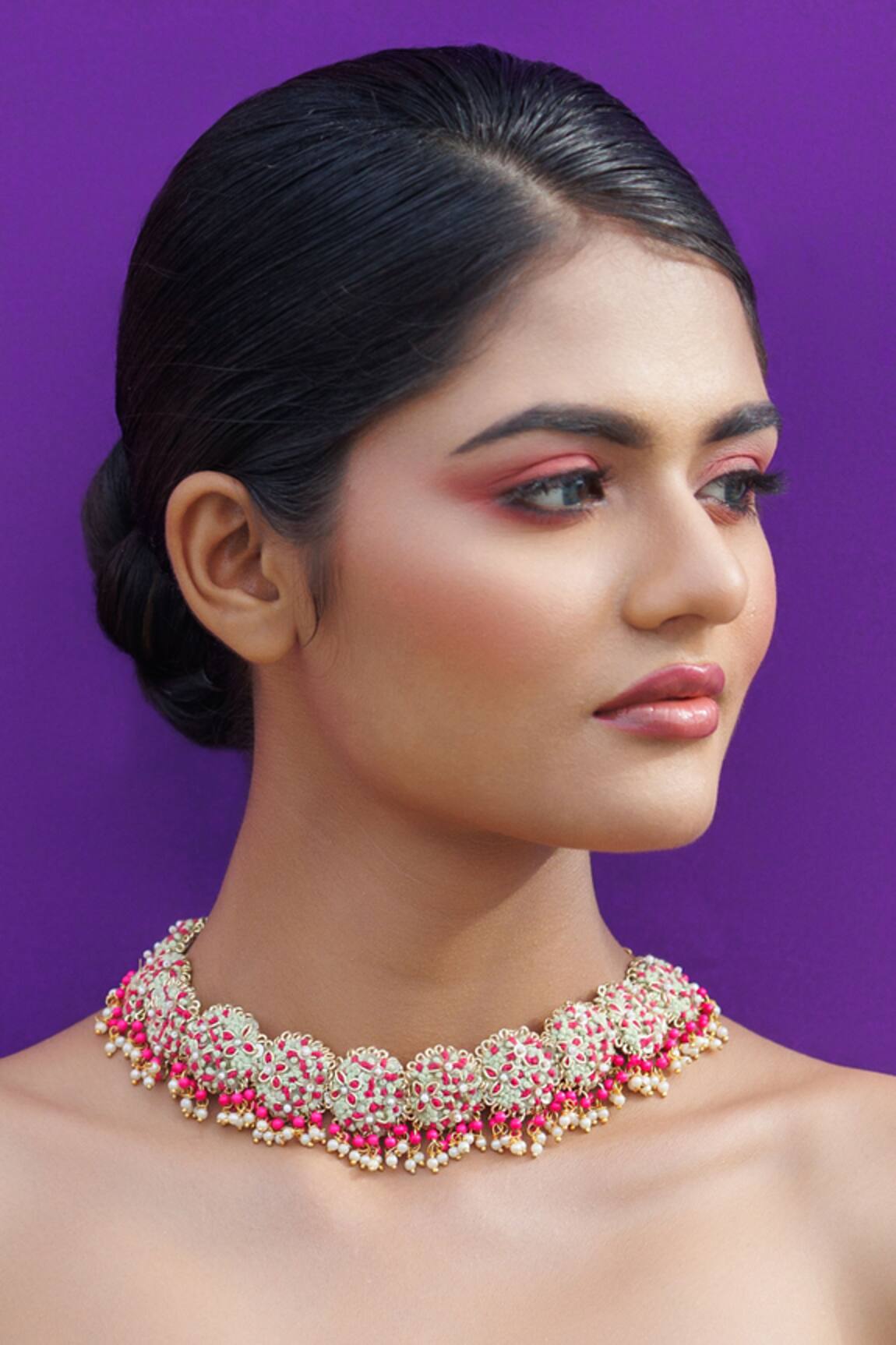 Kanyaadhan By Dhirajaayushi Multi Color Floral Embroidered Choker Set
