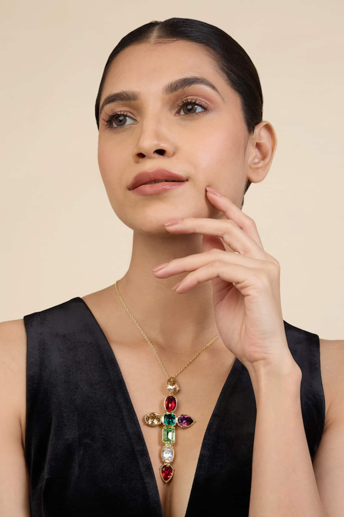 Isharya Crystal Cross Necklace