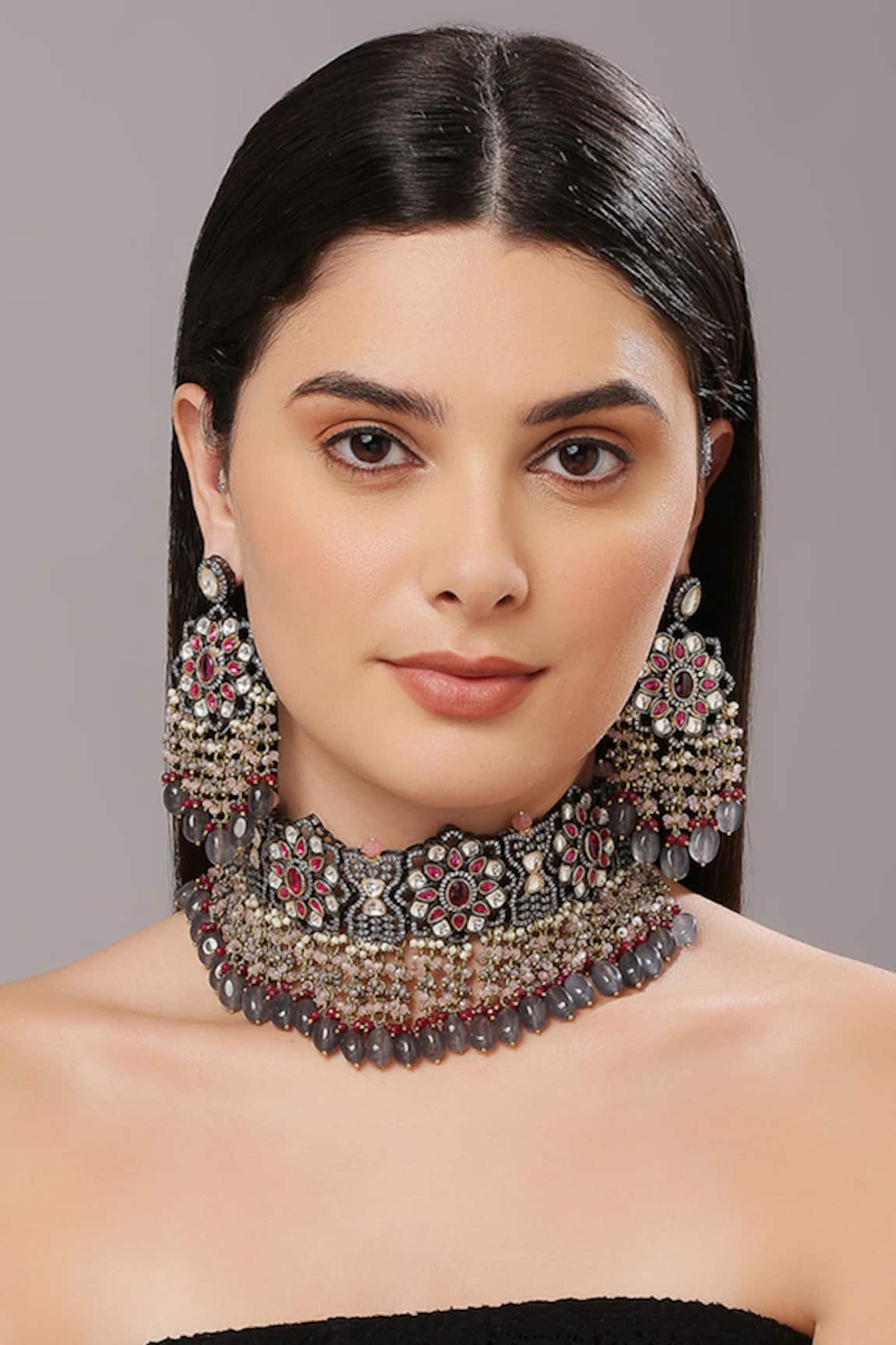 Tad Accessories Kundan Embellished Choker Set