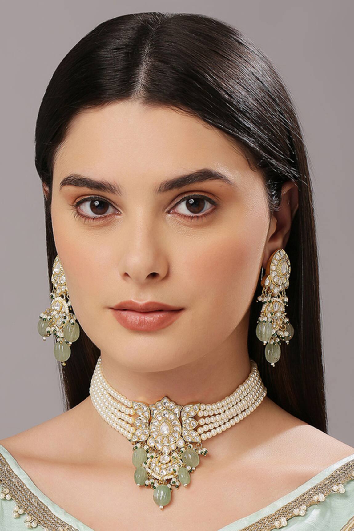 Tad Accessories Kundan & Stone Studded Choker Set 