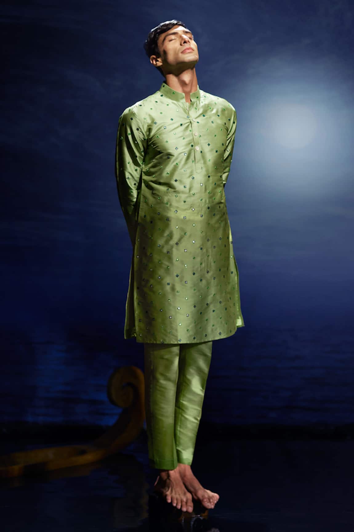 Eleven Brothers Geometric Mirror Work Kurta Set