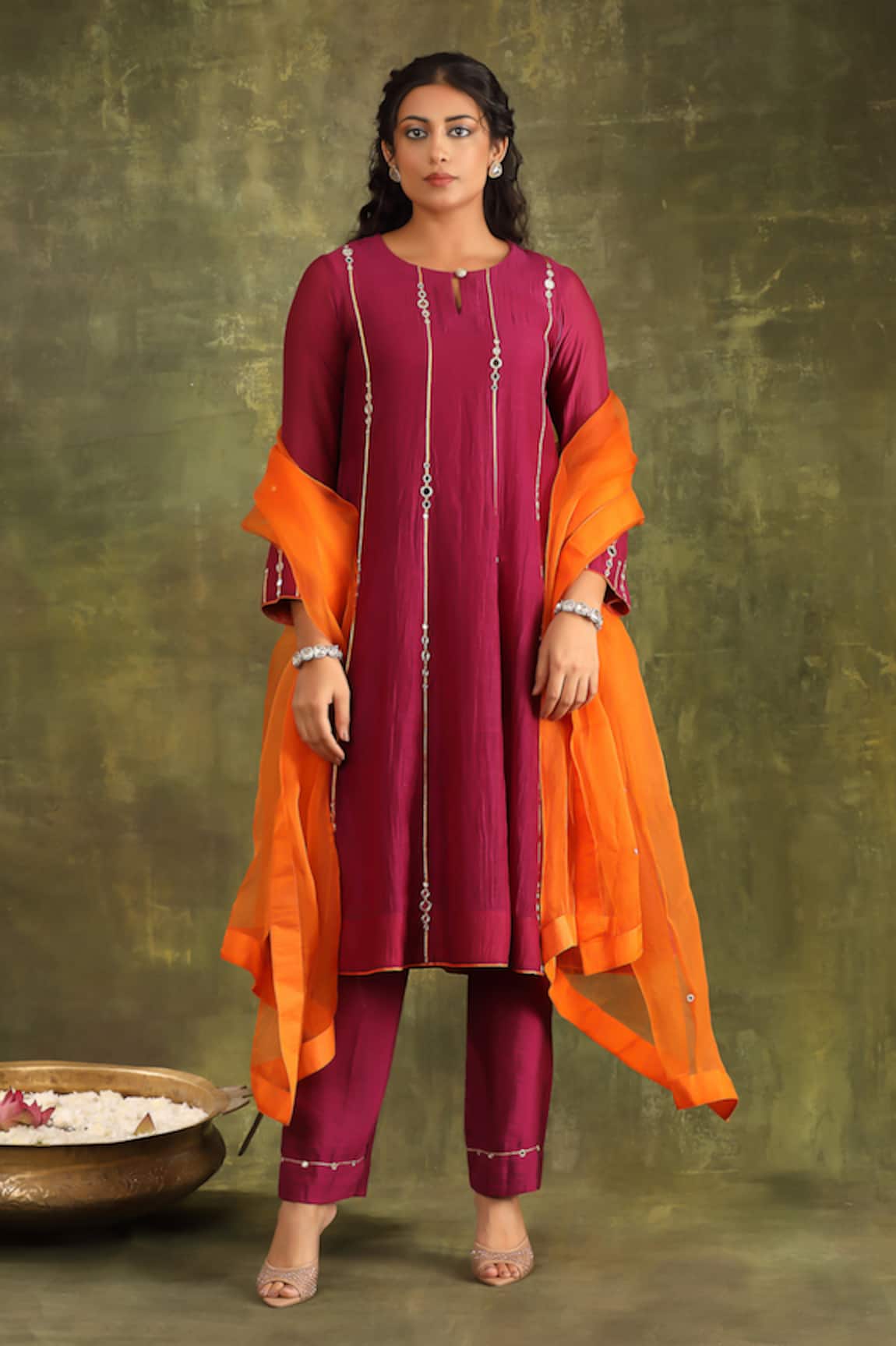 Trendy tokari Hand Embroidered Anarkali Set 
