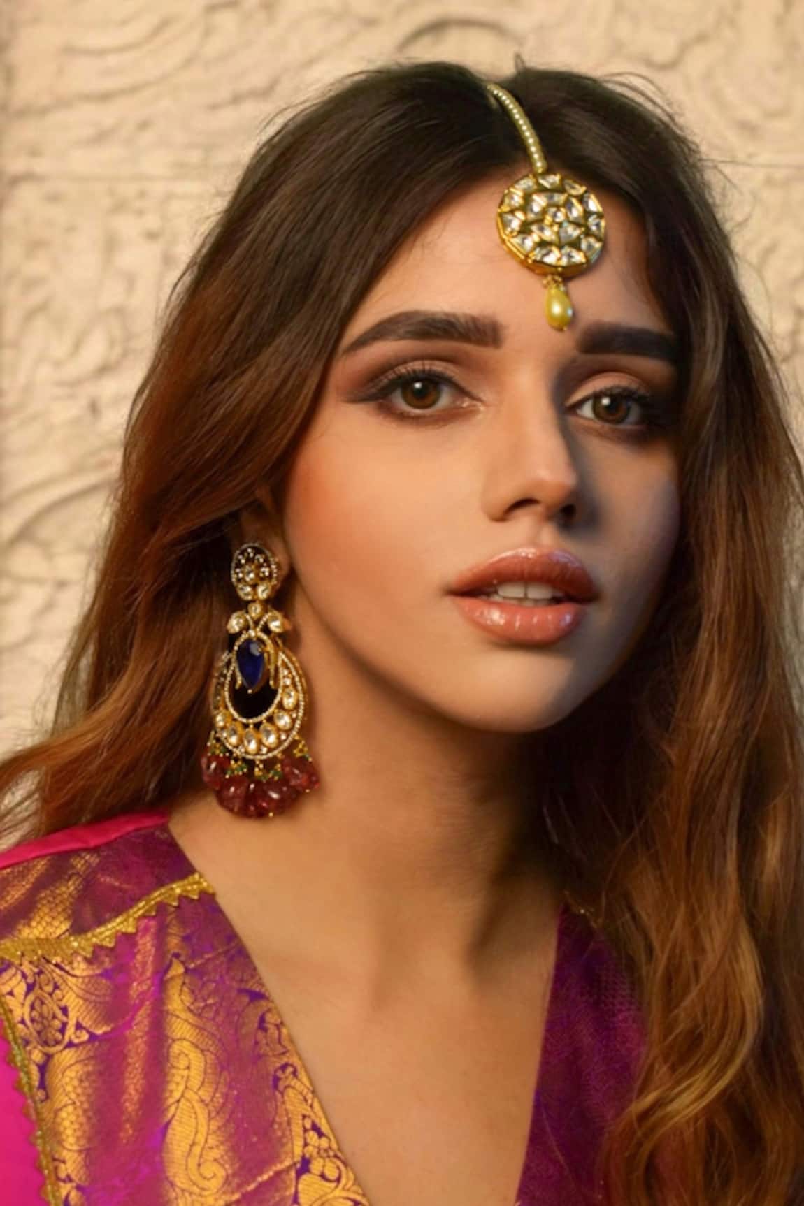 Amaara Jewels Blue Sapphire Polki Chandbalis