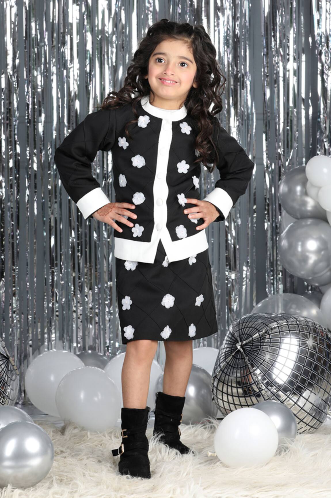 The Little Celebs Floral Applique Top & Skirt Set 