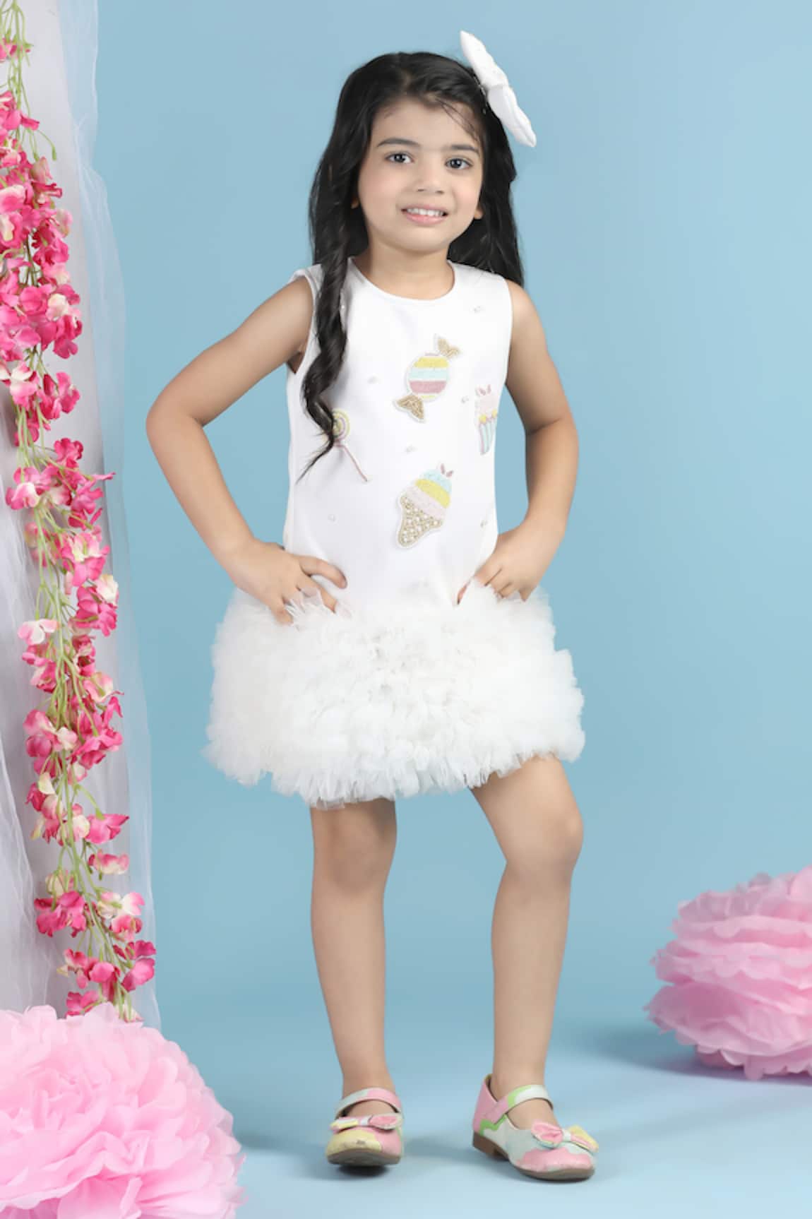 The Little Celebs Candy Patchwork Embroidered Dress 