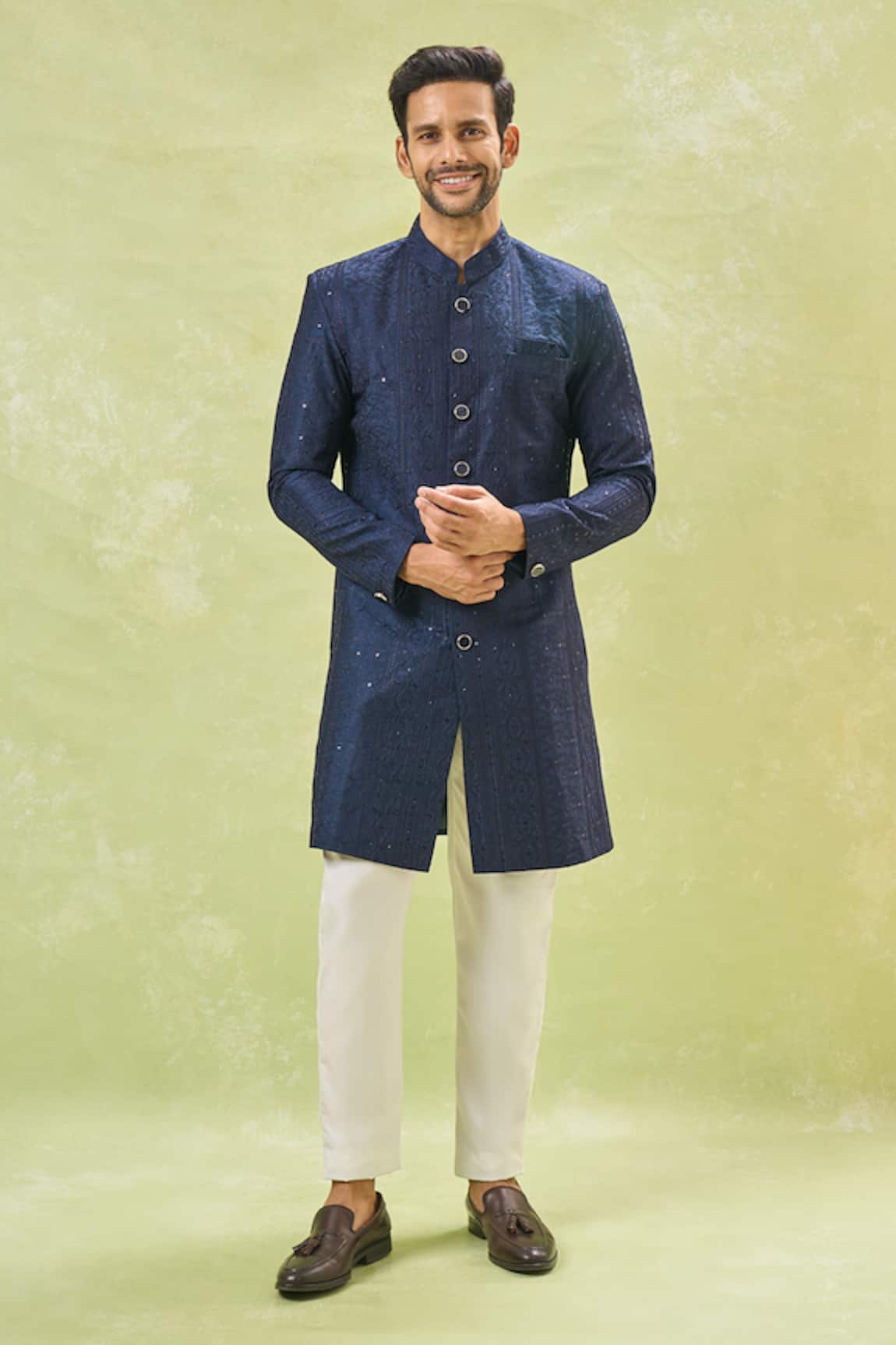 Arihant Rai Sinha Sequin Embroidered Sherwani & Pant Set