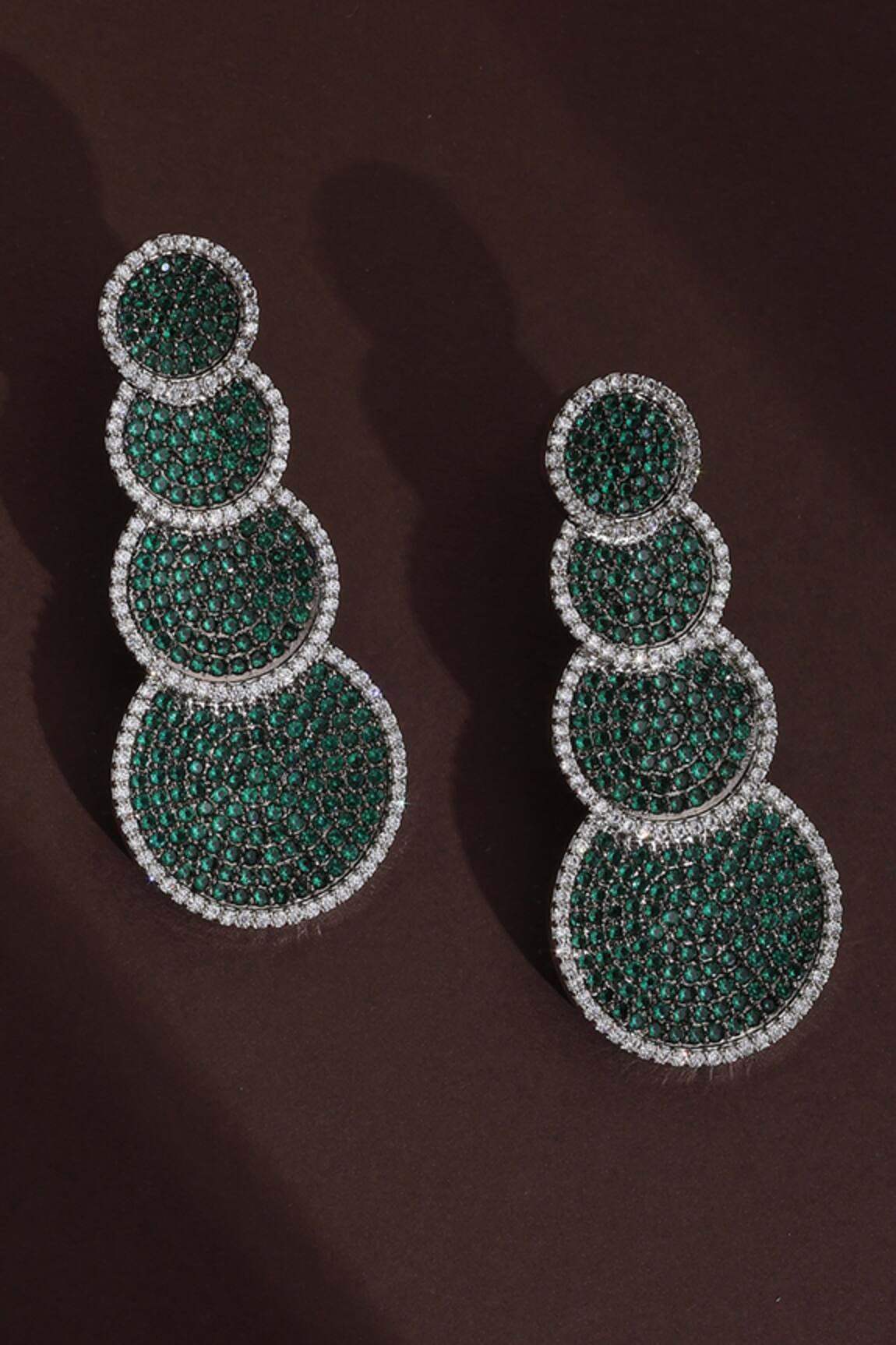 Swabhimann Cubic Zirconia Scallop Danglers 