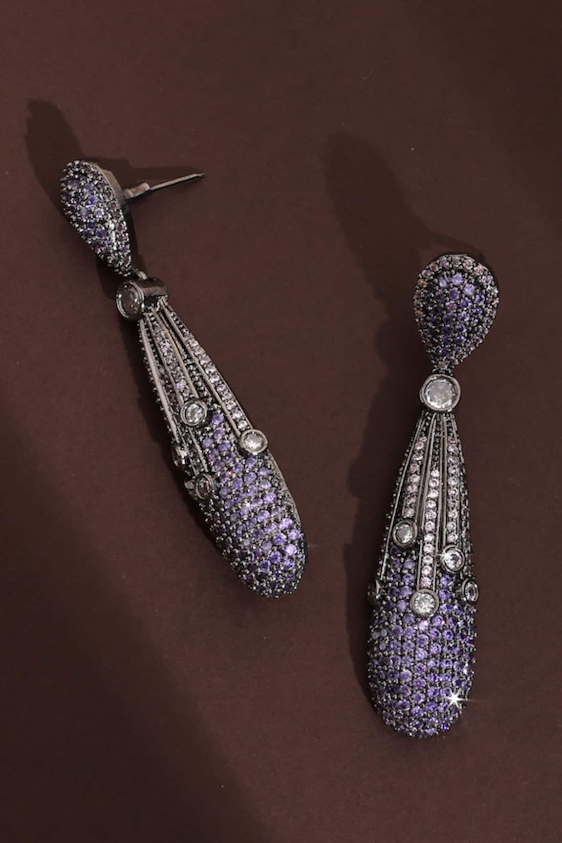 Swabhimann Gradient Cubic Zirconia Drop Earrings 