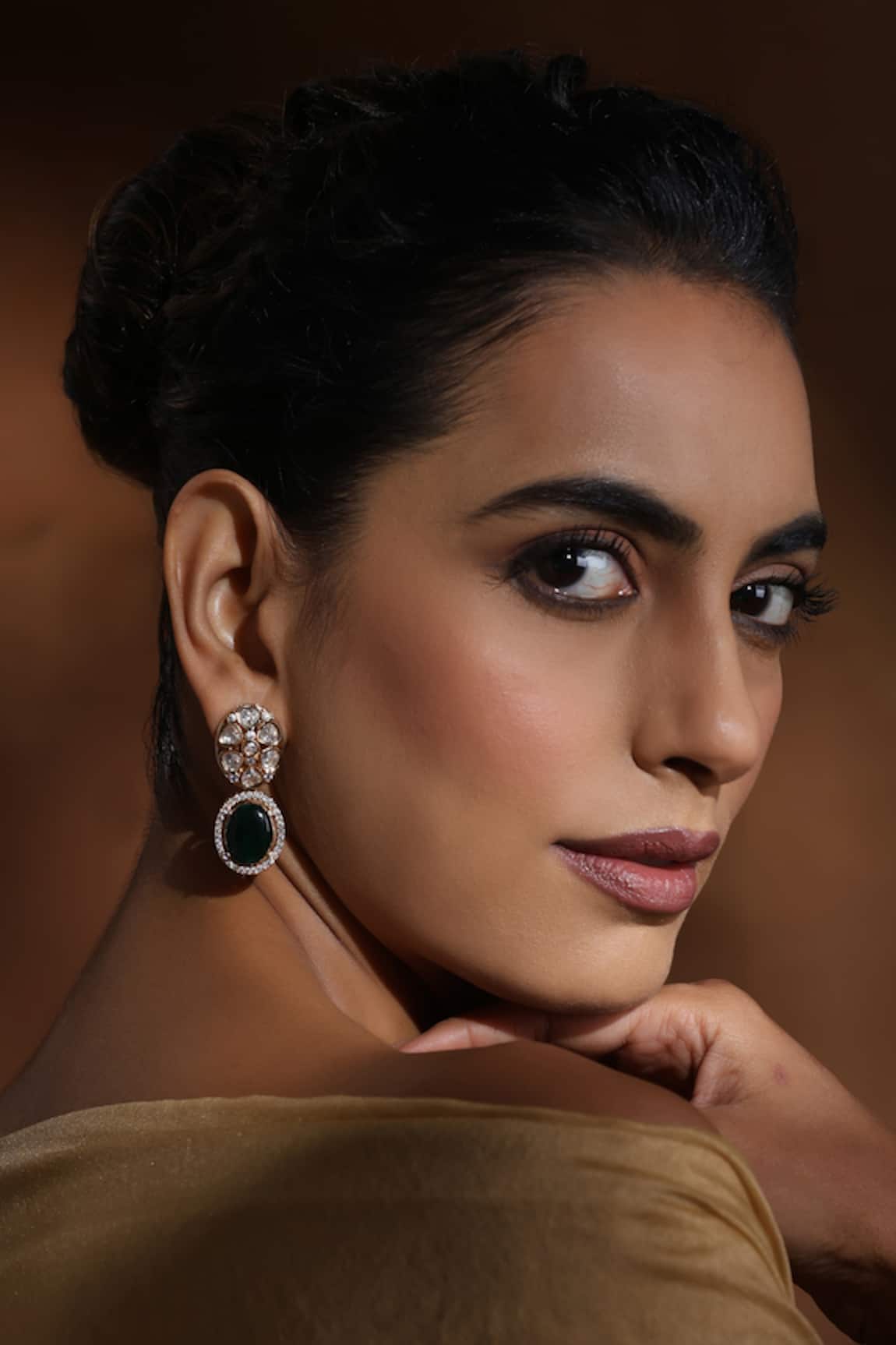 Swabhimann Polki Stone Drop Earrings 