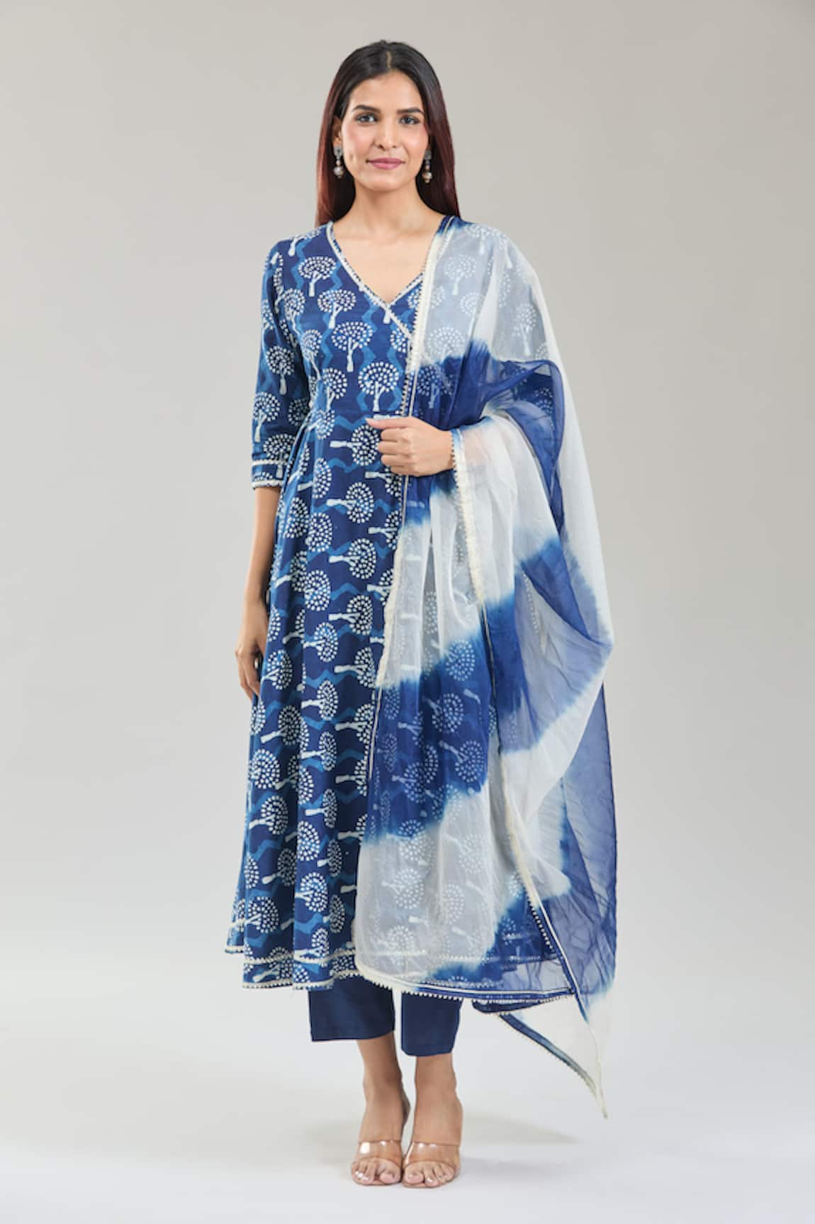 Samyukta Singhania Bloom Handblock Anarkali Set 