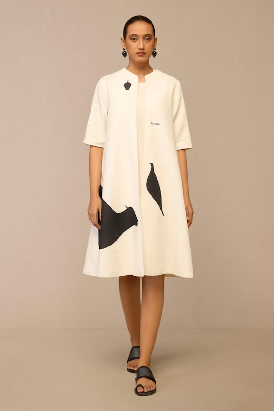 Ampm Bird Pattern Embroidered Jacket & Dress Set