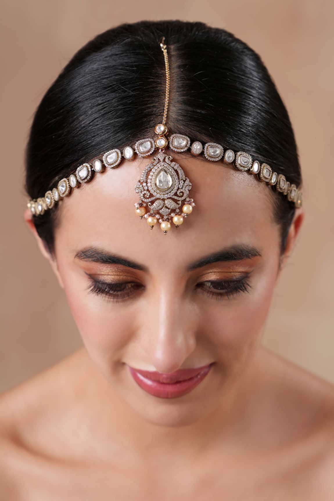 Ekathva Jaipur Victorian Polki Embellished Mathapatti 