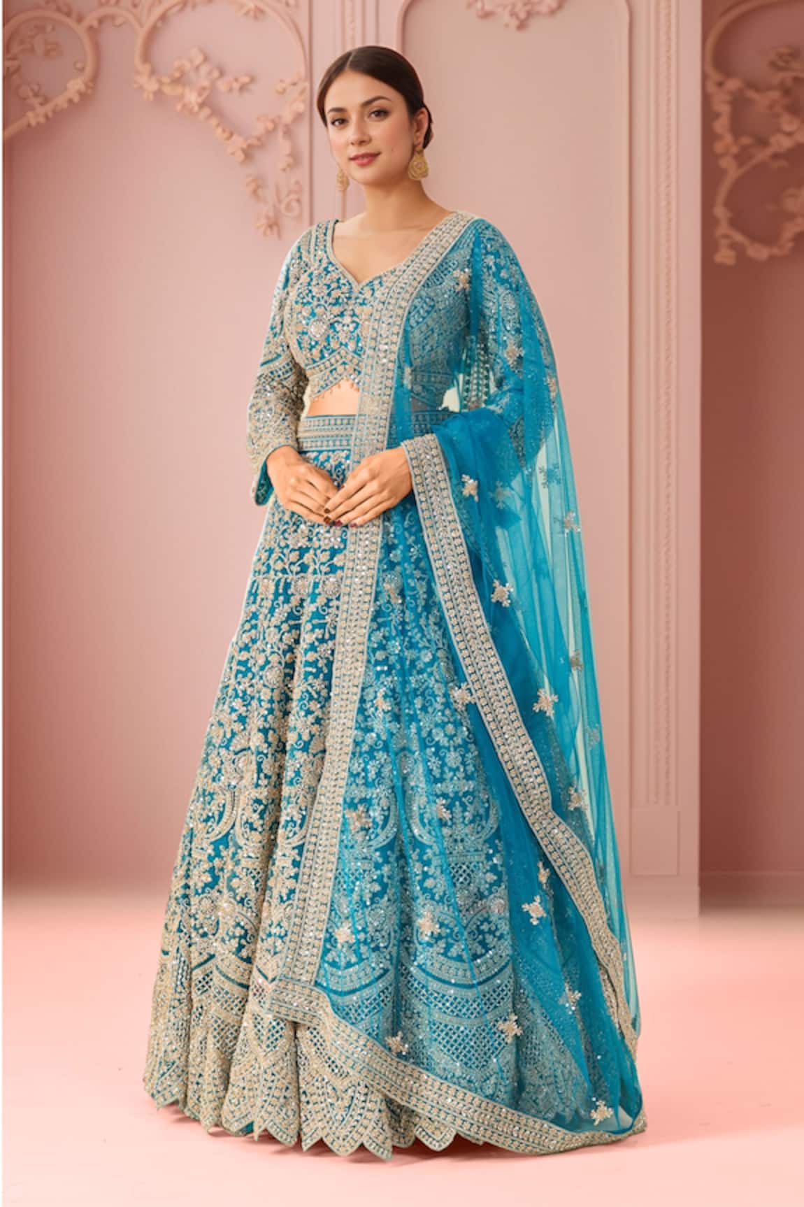 Azeera Floral Embroidered Lehenga Set 