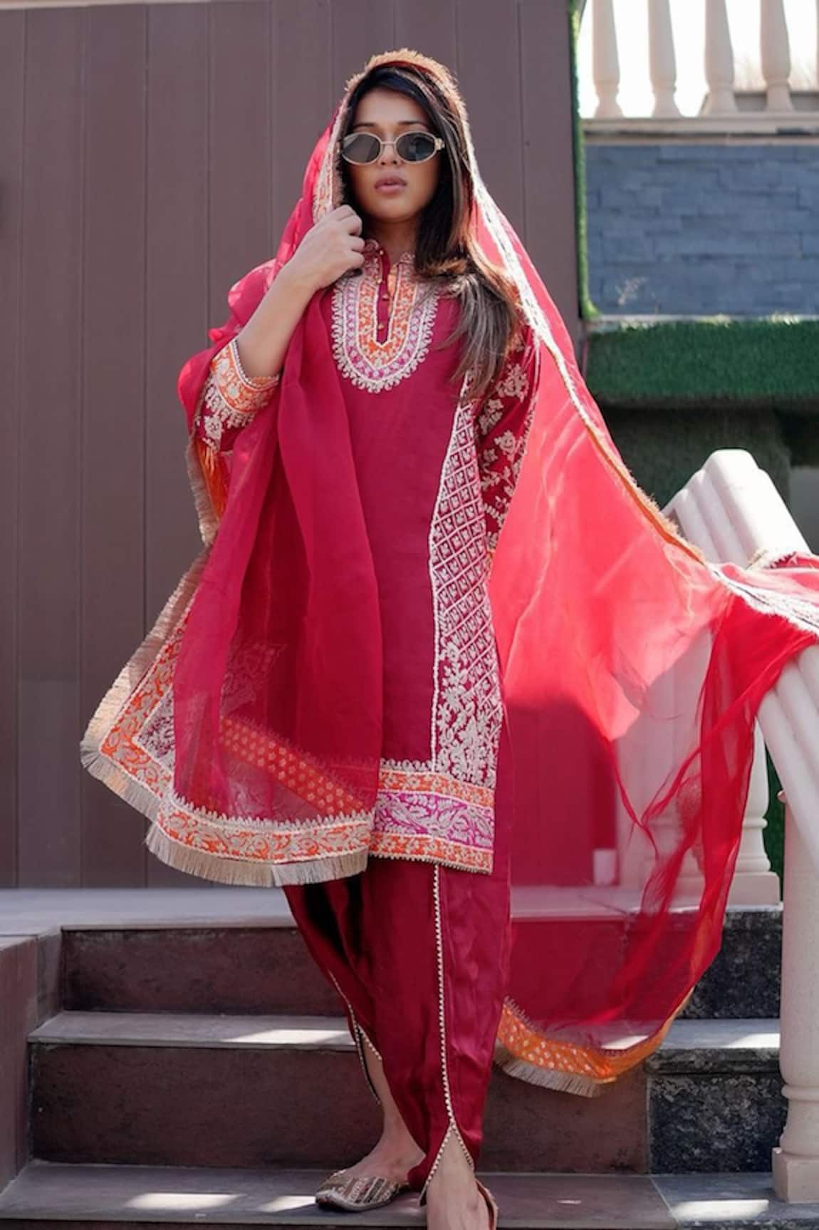 Sheetal Batra Mehnoor Embroidered Kurta & Dhoti Pant Set 
