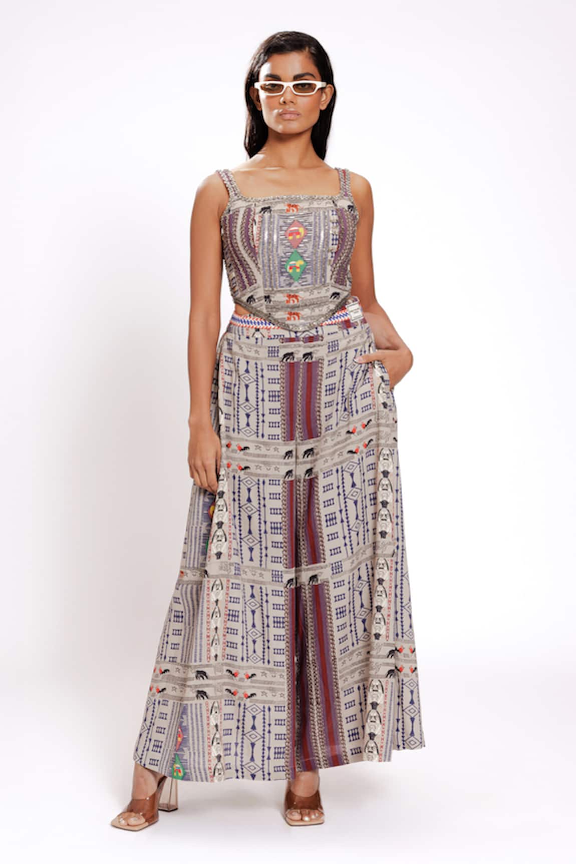 Doh Tak Keh Geometric Printed Corset 
