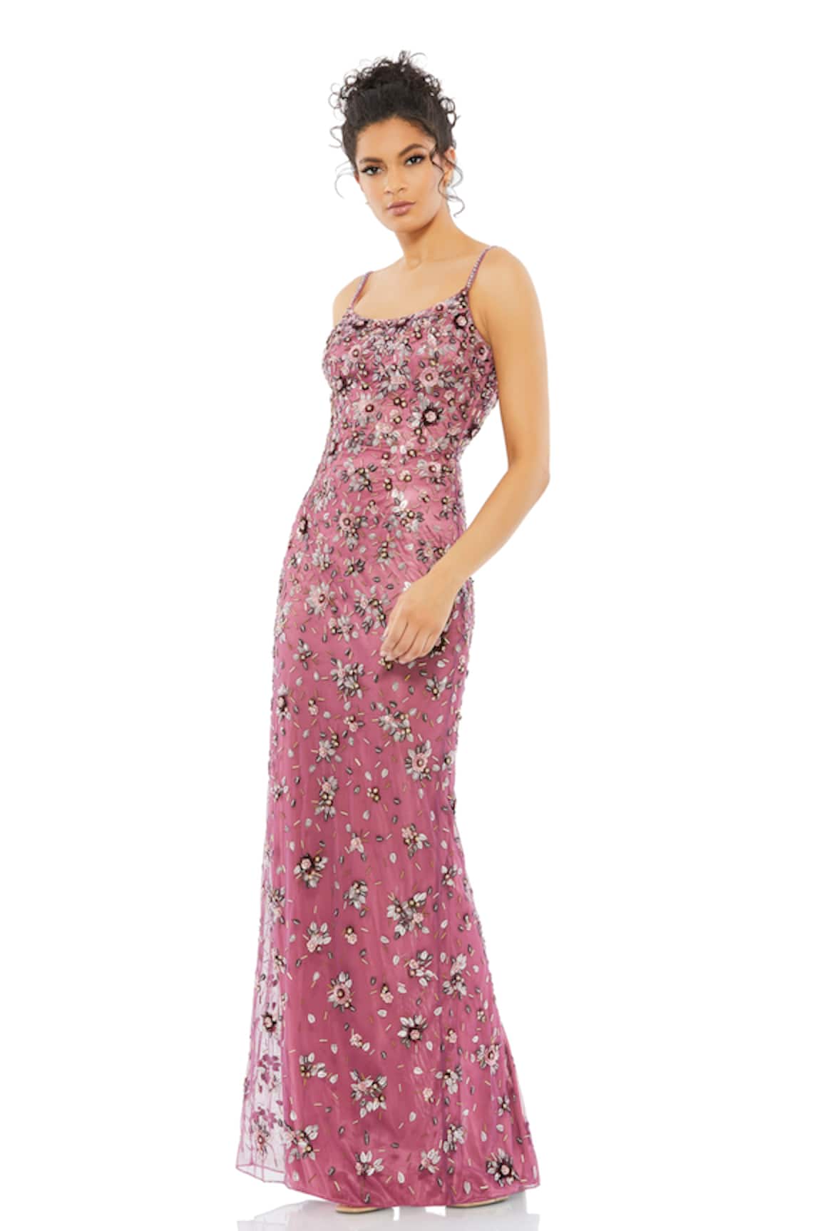 Mac Duggal Floral Bloom Sequined Gown 