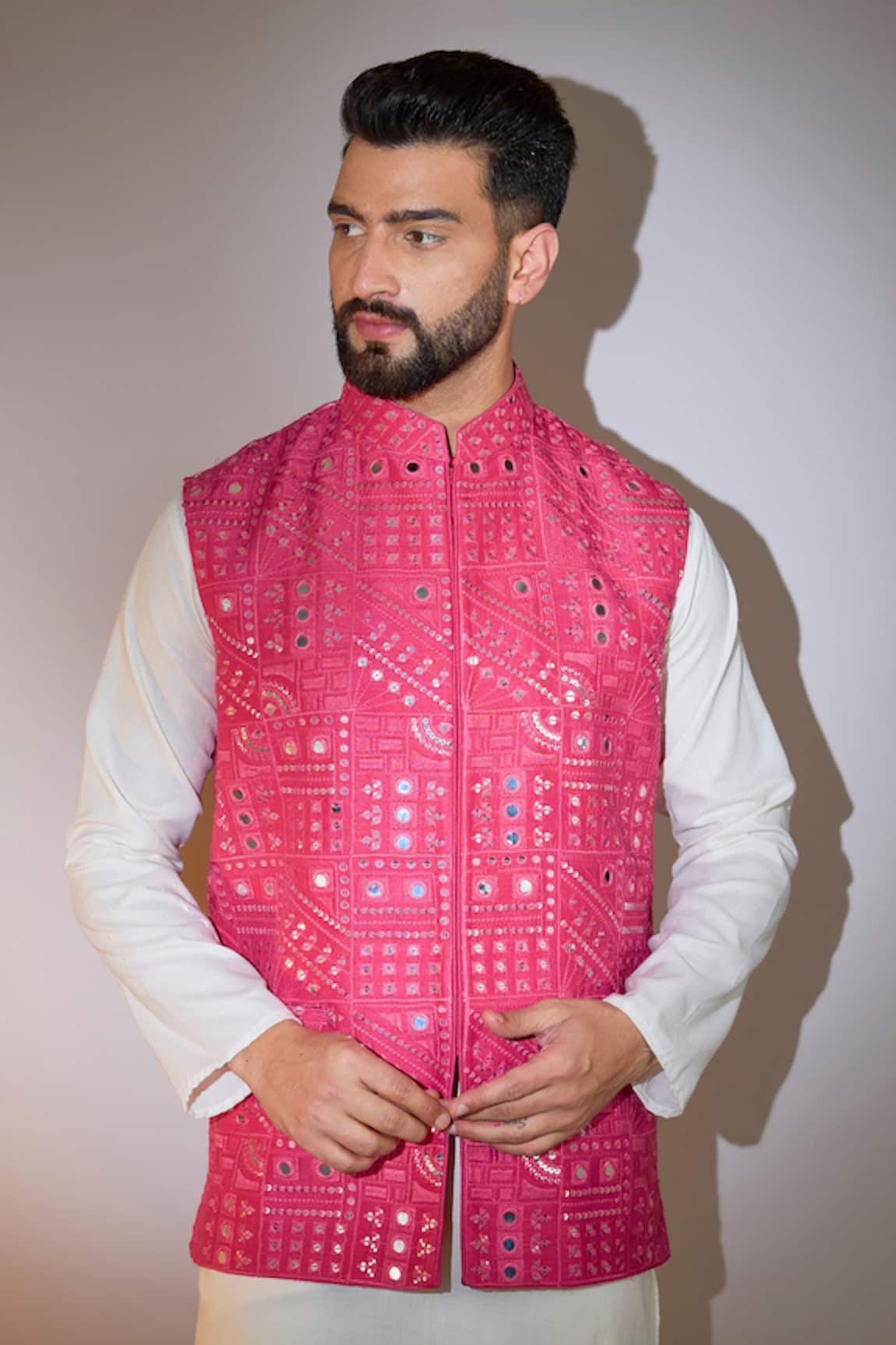 Kasbah Mirror & Sequin Bloom Embroidered Bundi