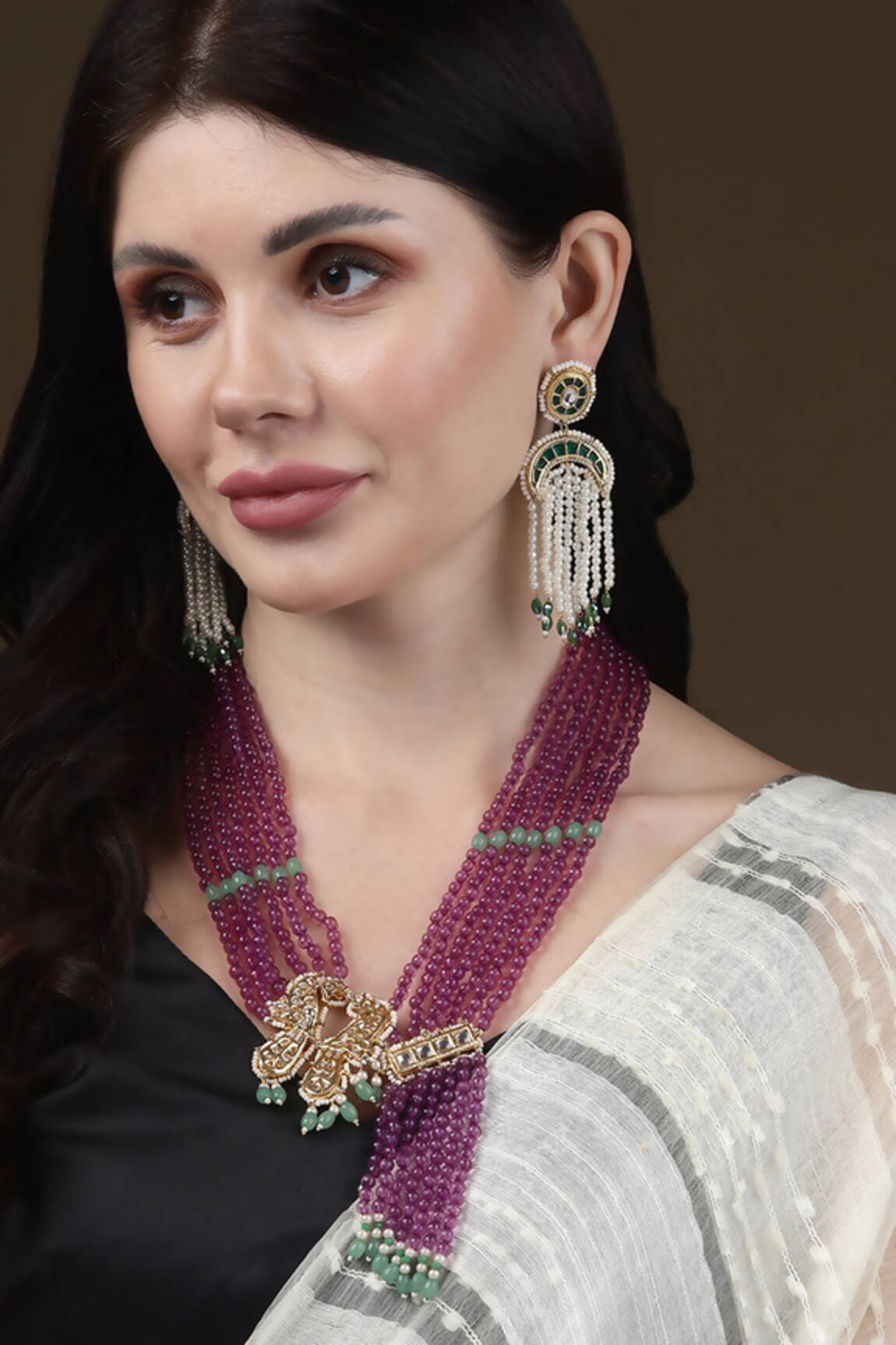 Dugran By Dugristyle Gold Plated Peacock Motif Layered Necklace